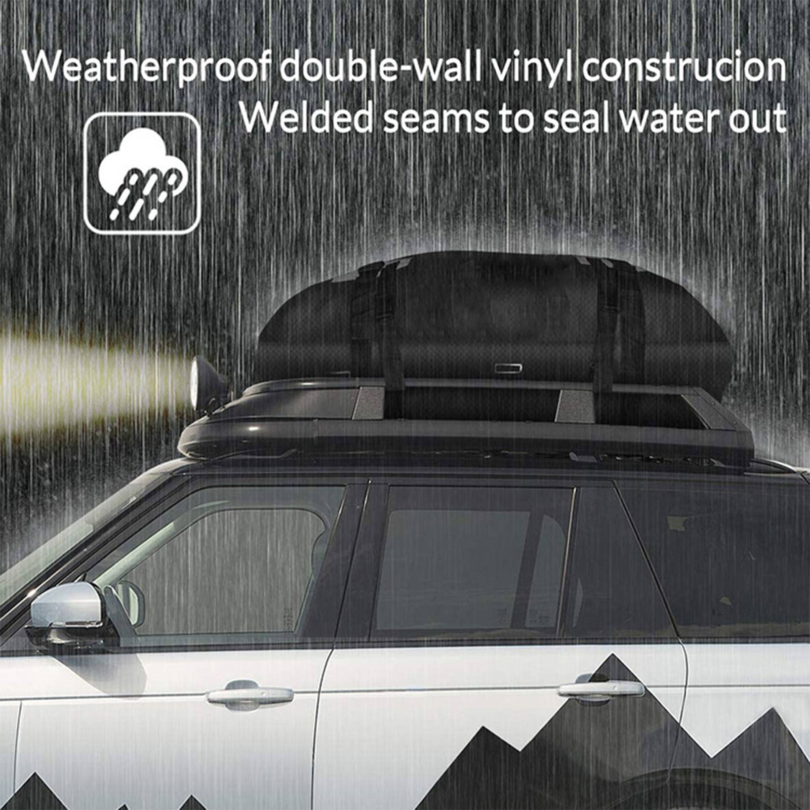 PALASER Waterproof Car Roof Top Rack Carrier Cargo Bag Luggage Cube Bag W/ Non-slip Mat - Image 3
