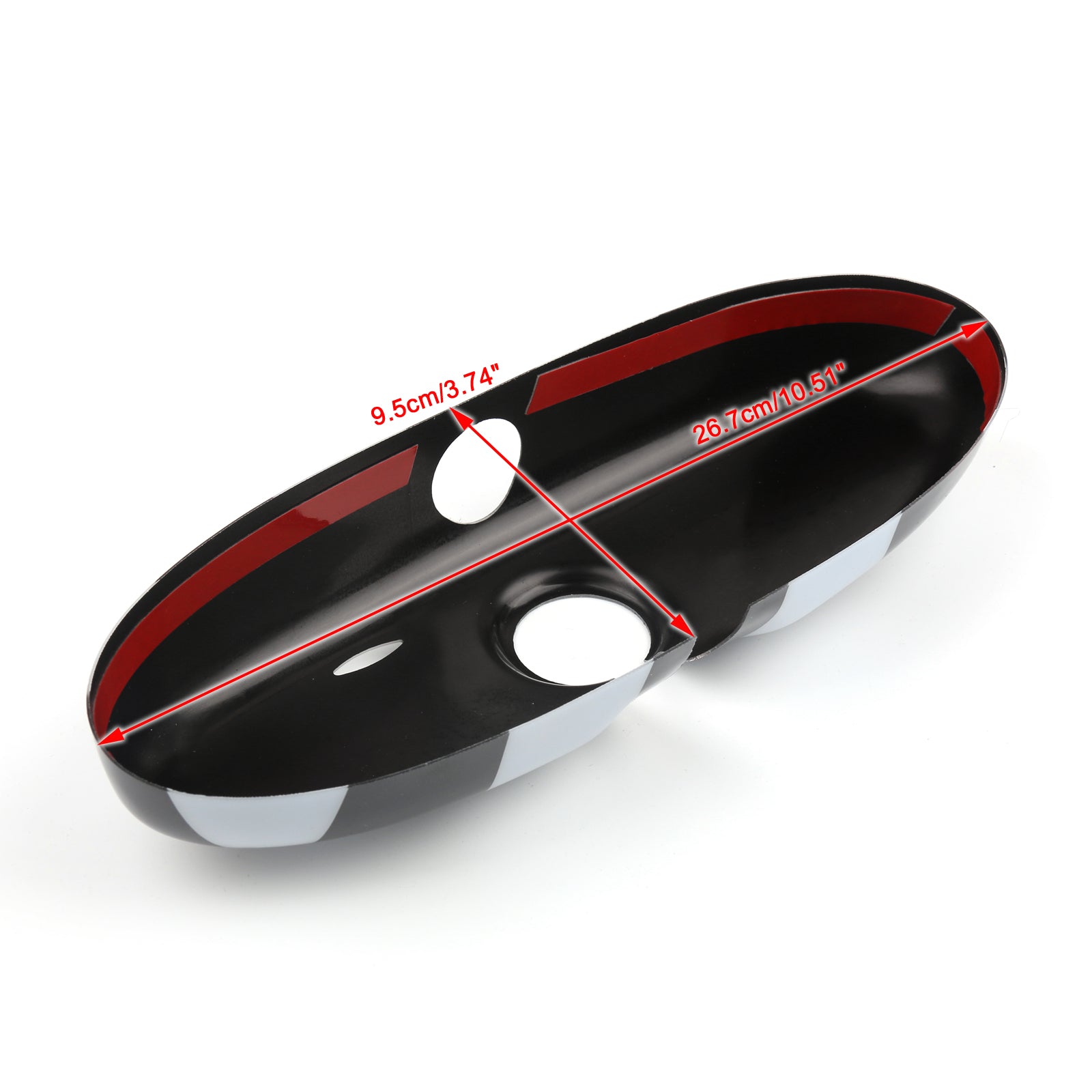 PALASER BMW Mini Cooper R55 R56 Black Checkered Pattern Rear View Mirror Cover - Image 3