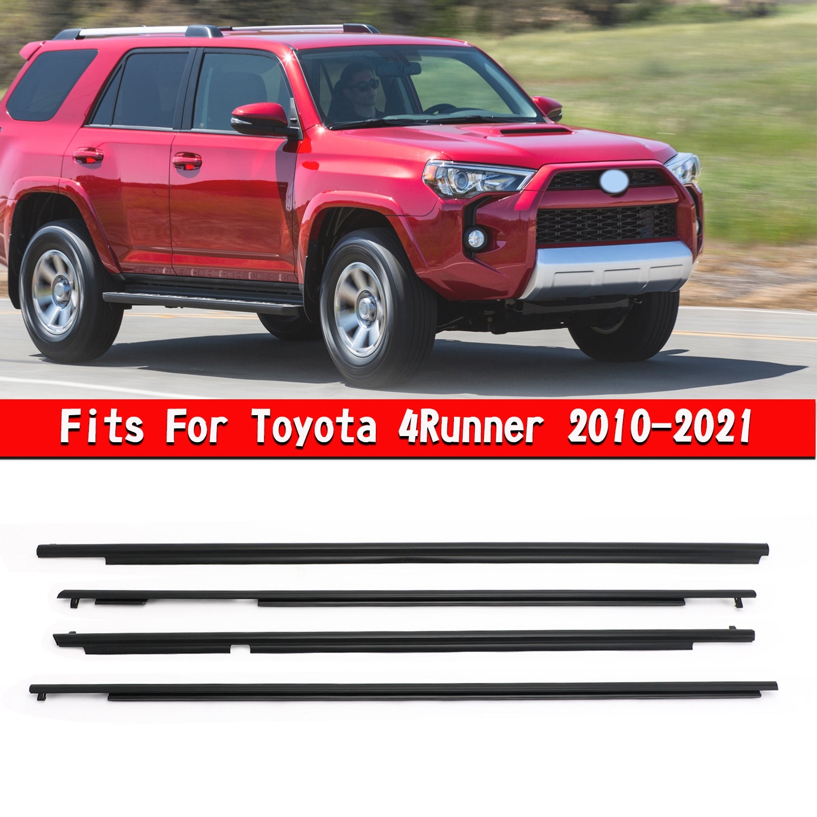 PALASER 2010-2021 Toyota 4Runner Car Outside Window Weatherstrip Seal Belt Moulding - Image 2
