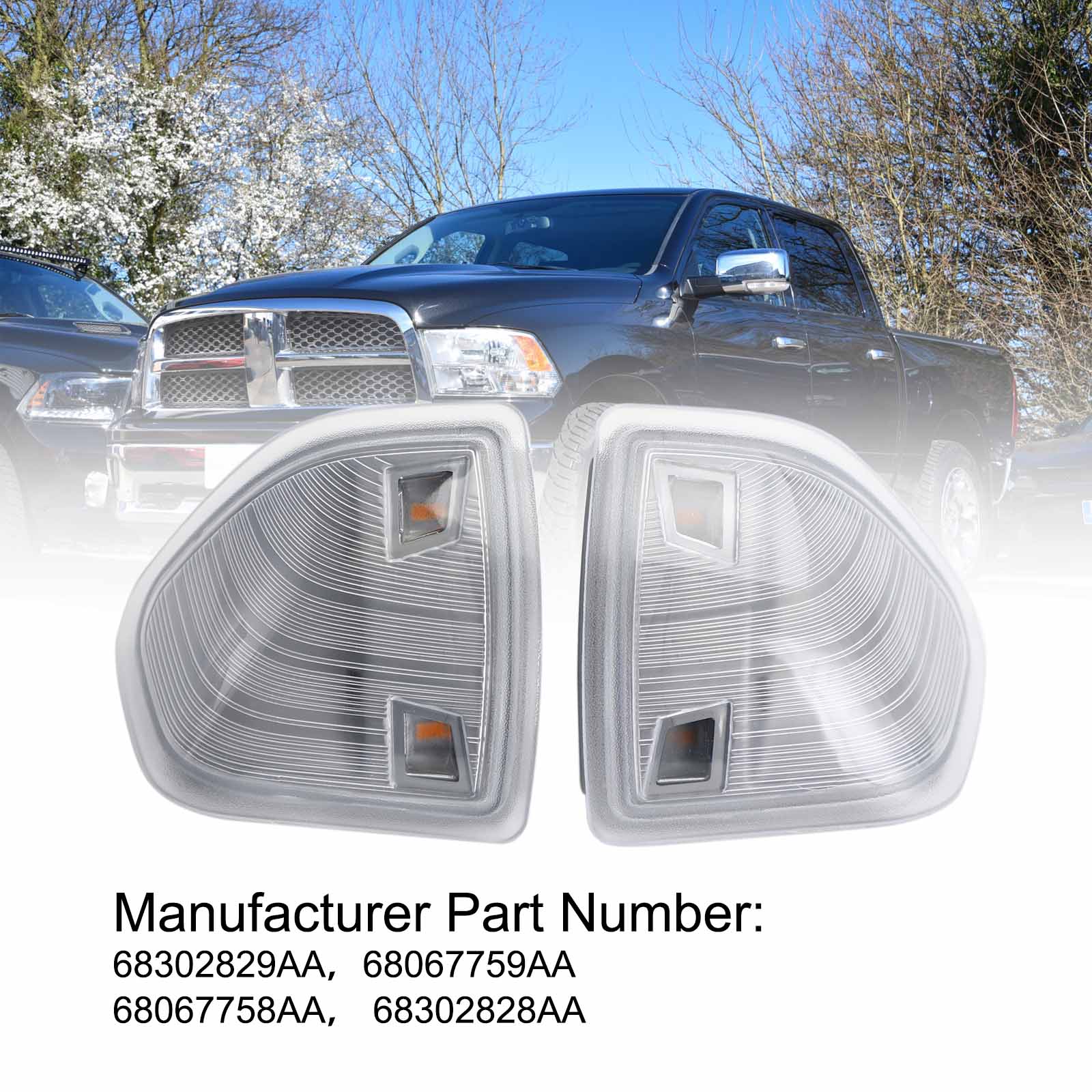 PALASER Tow Mirror Turn Signal Smoked Light Set (lh + Rh) For Dodge Ram 1500 2500 3500 - Image 3