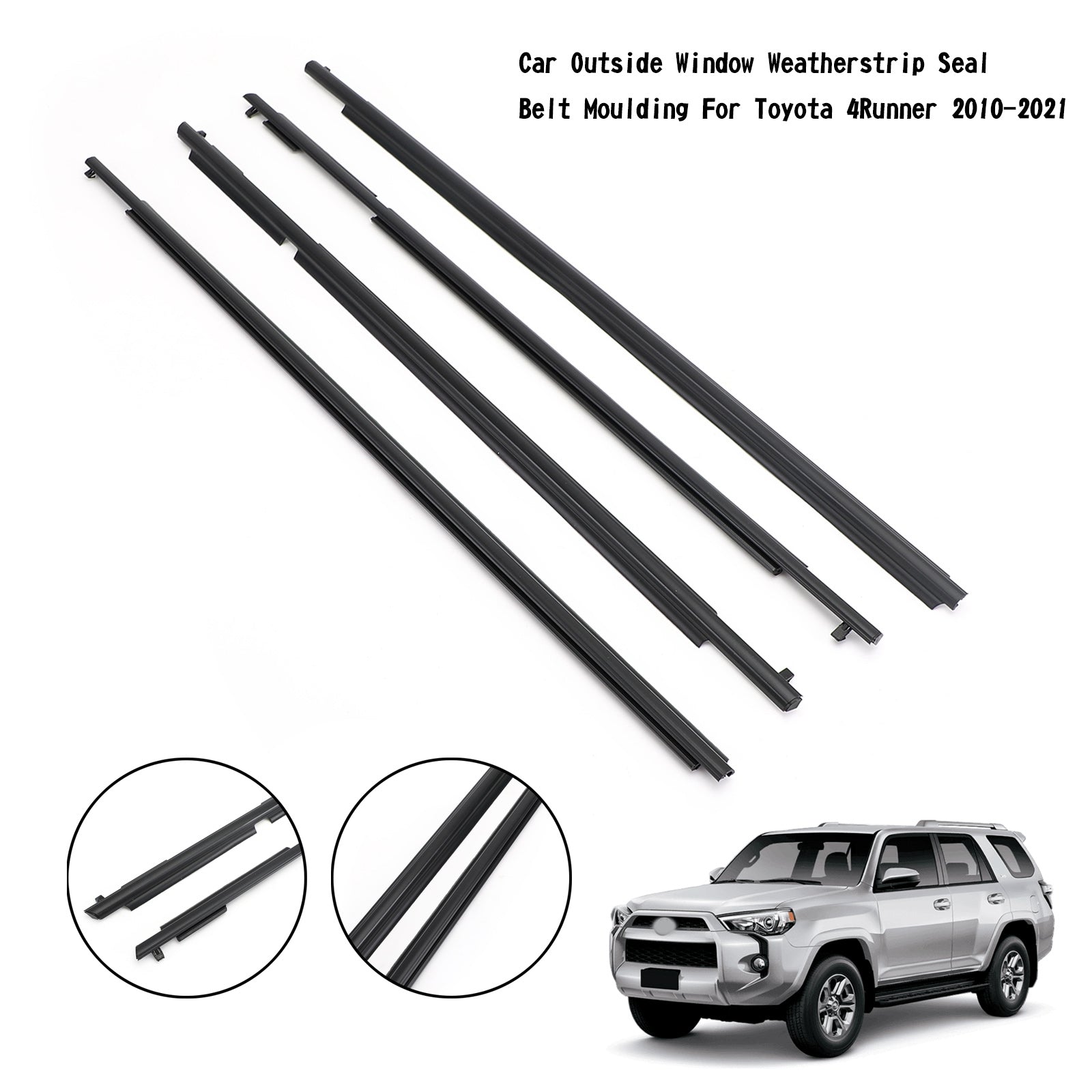 PALASER 2010-2021 Toyota 4Runner Car Outside Window Weatherstrip Seal Belt Moulding - Image 3