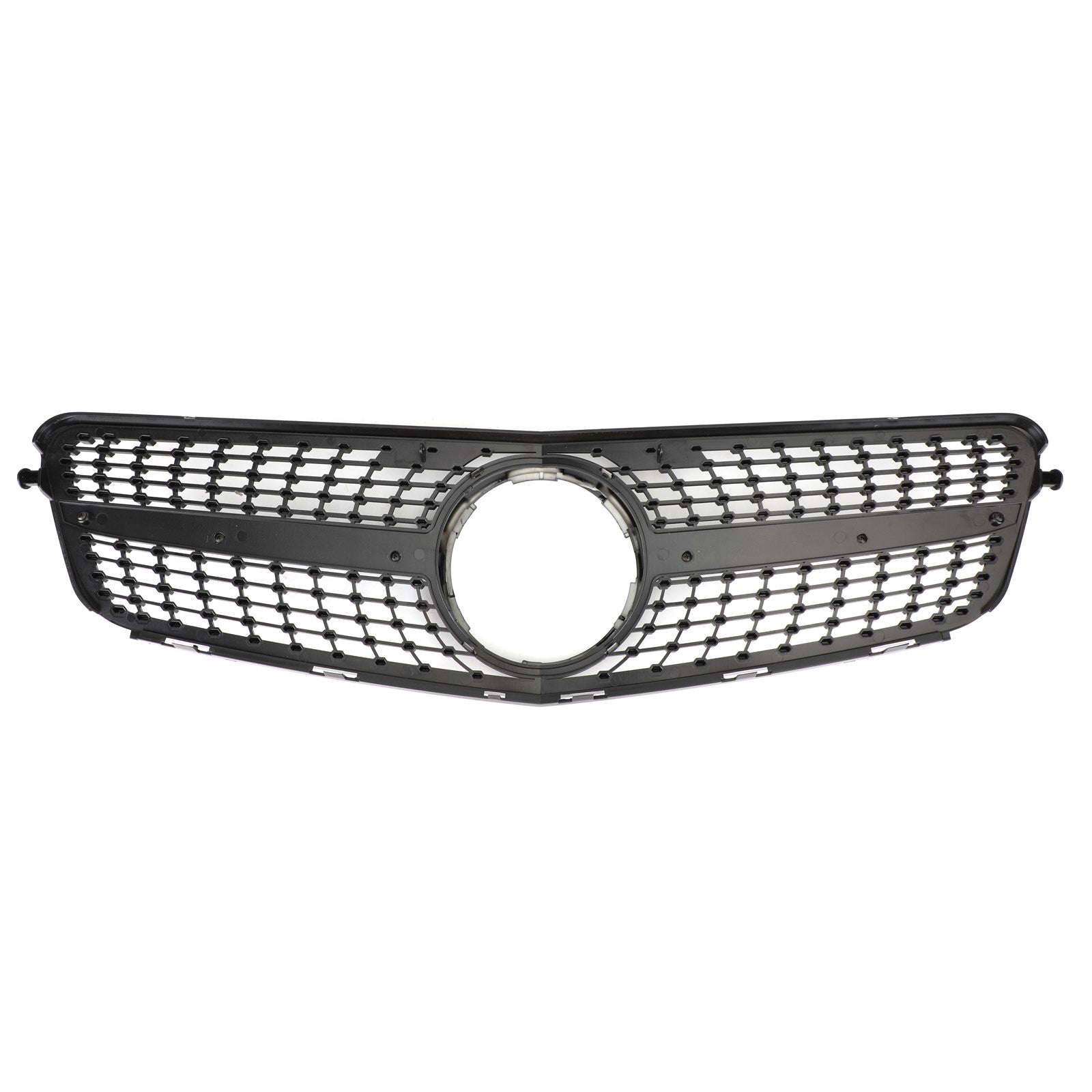 PALASER 2008-2014 Benz W204 C200 C300 Diamond Black Chrome Front Grille Grill - Image 2