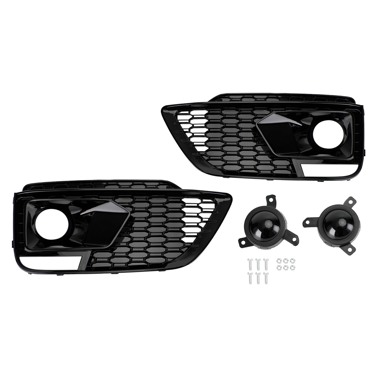 PALASER 2018-20 RSQ5 Audi Q5 SQ5 Suv Black Front Honeycomb Fog Lamp Grilles Cover - Image 12
