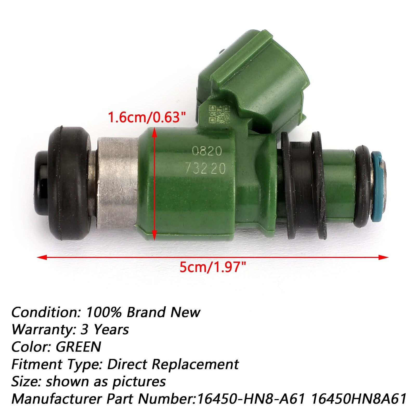 PALASER Fuel Injector 16450-HN8-A61 16450HN8A61 Fit Honda CRF450R Rincon 680 - Image 2