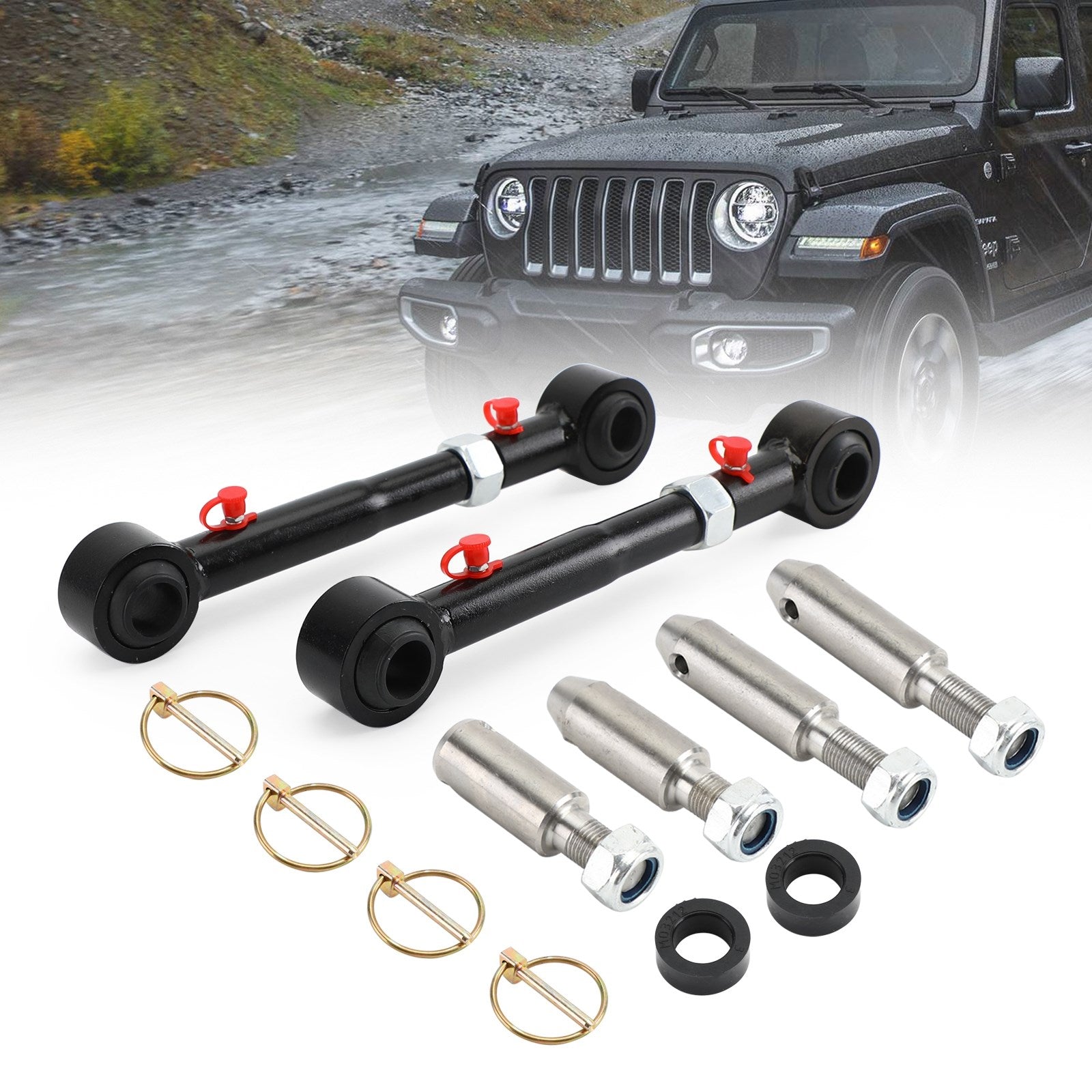 PALASER Front Sway Bar Links Disconnect For 2007-2021 Jeep Wrangler Jk Jl 2.5-6 Lift - Image 2