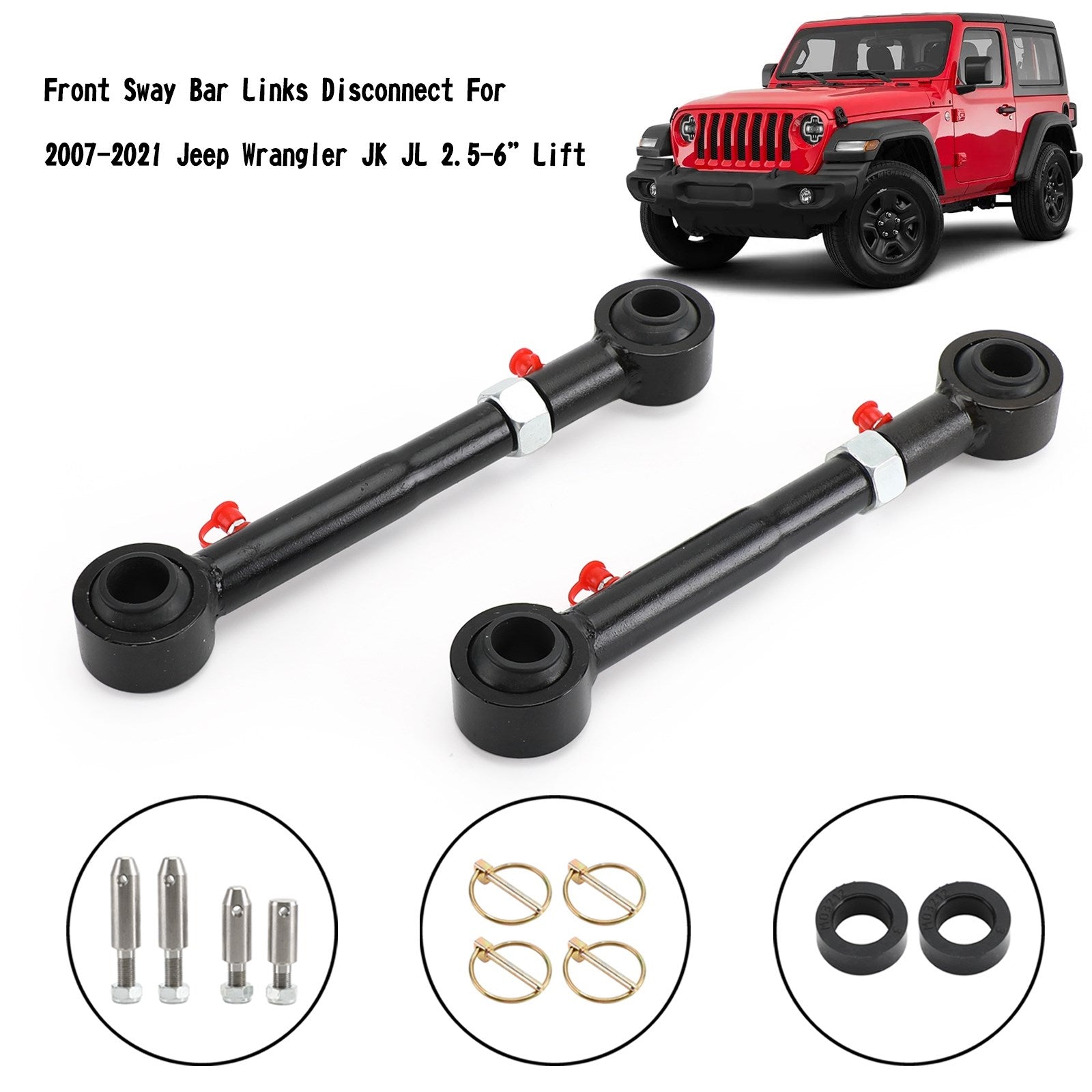 PALASER Front Sway Bar Links Disconnect For 2007-2021 Jeep Wrangler Jk Jl 2.5-6 Lift - Image 3