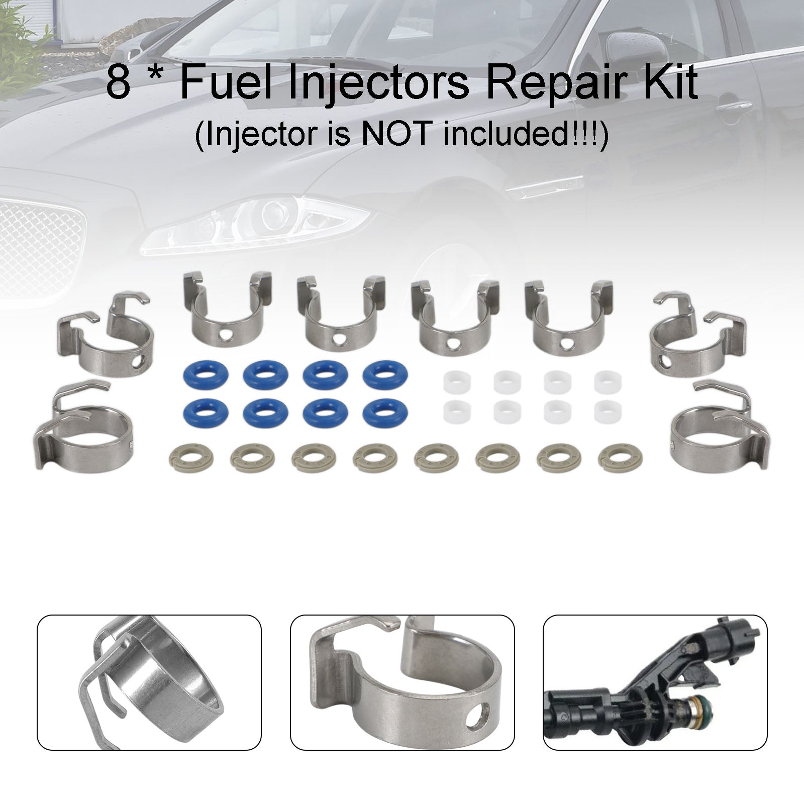 PALASER 8PCS Fuel Injectors Repair Seal Kit 0261500105 FJ1161 For Jaguar/range Rover 5.0L V8 - Image 8