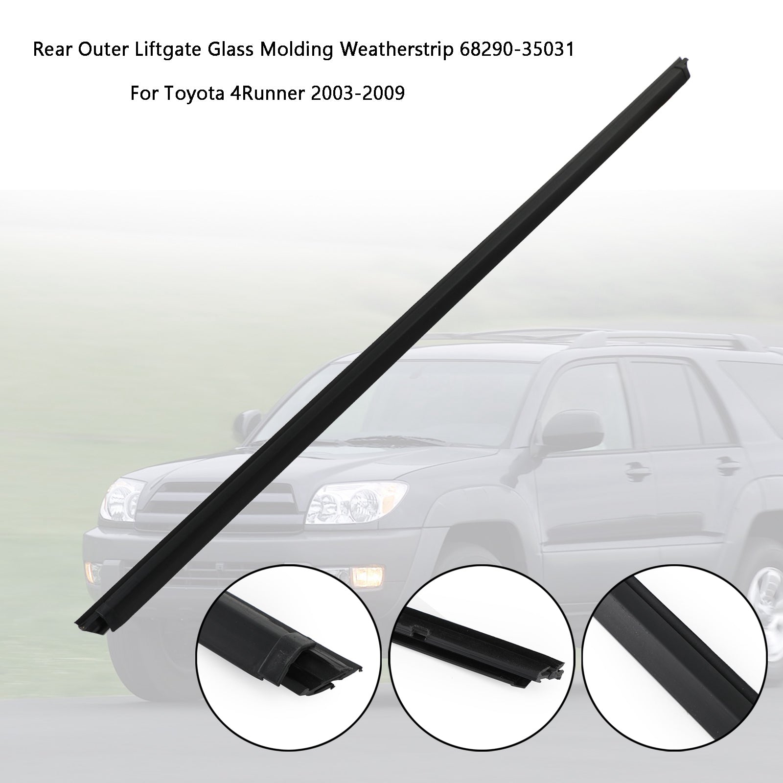 PALASER 2003-2009 Toyota 4Runner Rear Liftgate Glass Molding Weatherstrip 68290-35031 68290-35030 - Image 4