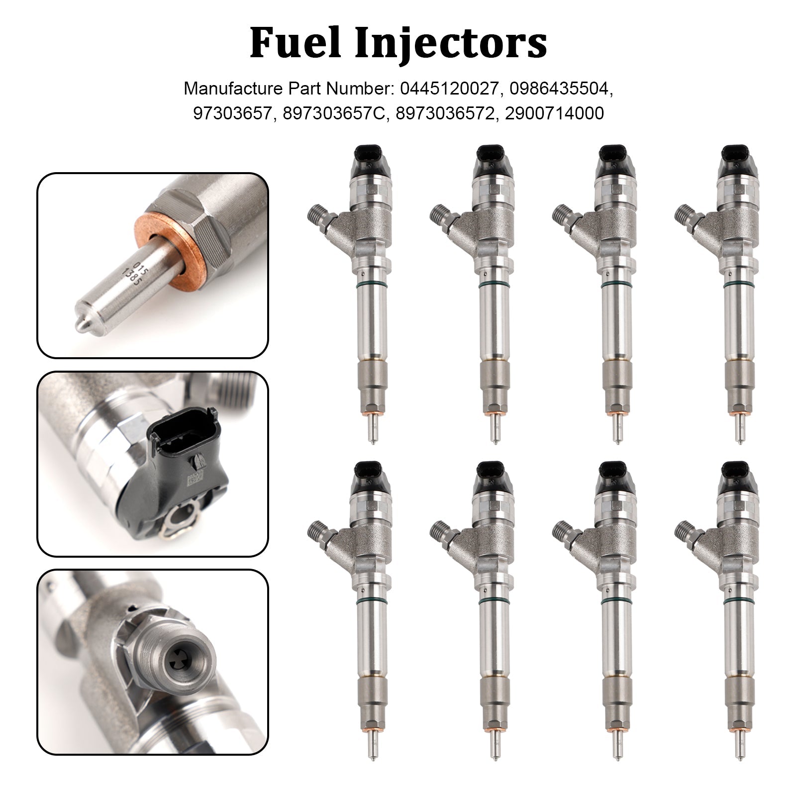 PALASER 2004.5-2005 GMC Sierra 2500/3500 6.6L V8 Lly 8PCS Fuel Injector 0986435504 97303657 0445120027 - Image 9
