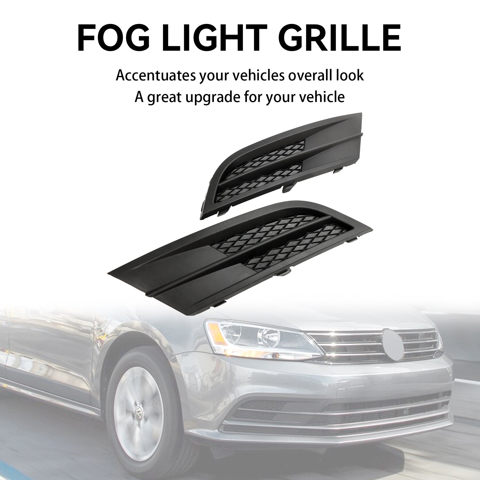 PALASER 2015-2018 Vw Jetta Pair Fog Lamp Cover Grille Grill 5C6853665H9B9 5C6853666G9B9 VW1038135 - Image 4