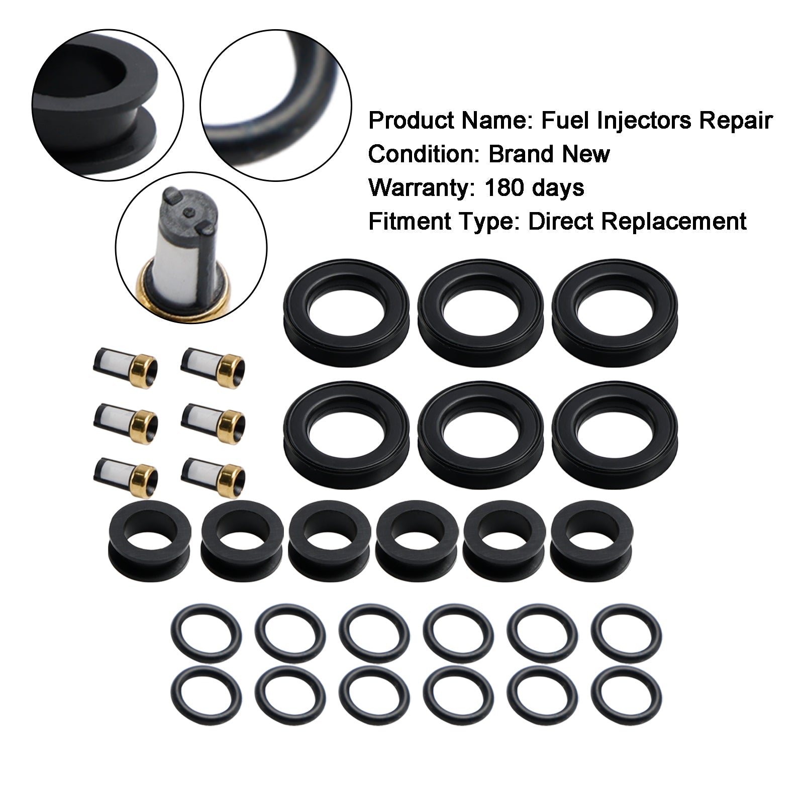 PALASER 2001-2005 Lexus IS300 3.0L I6 Fuel Injector Repair Kit 23250-46090 842-12268 - Image 7