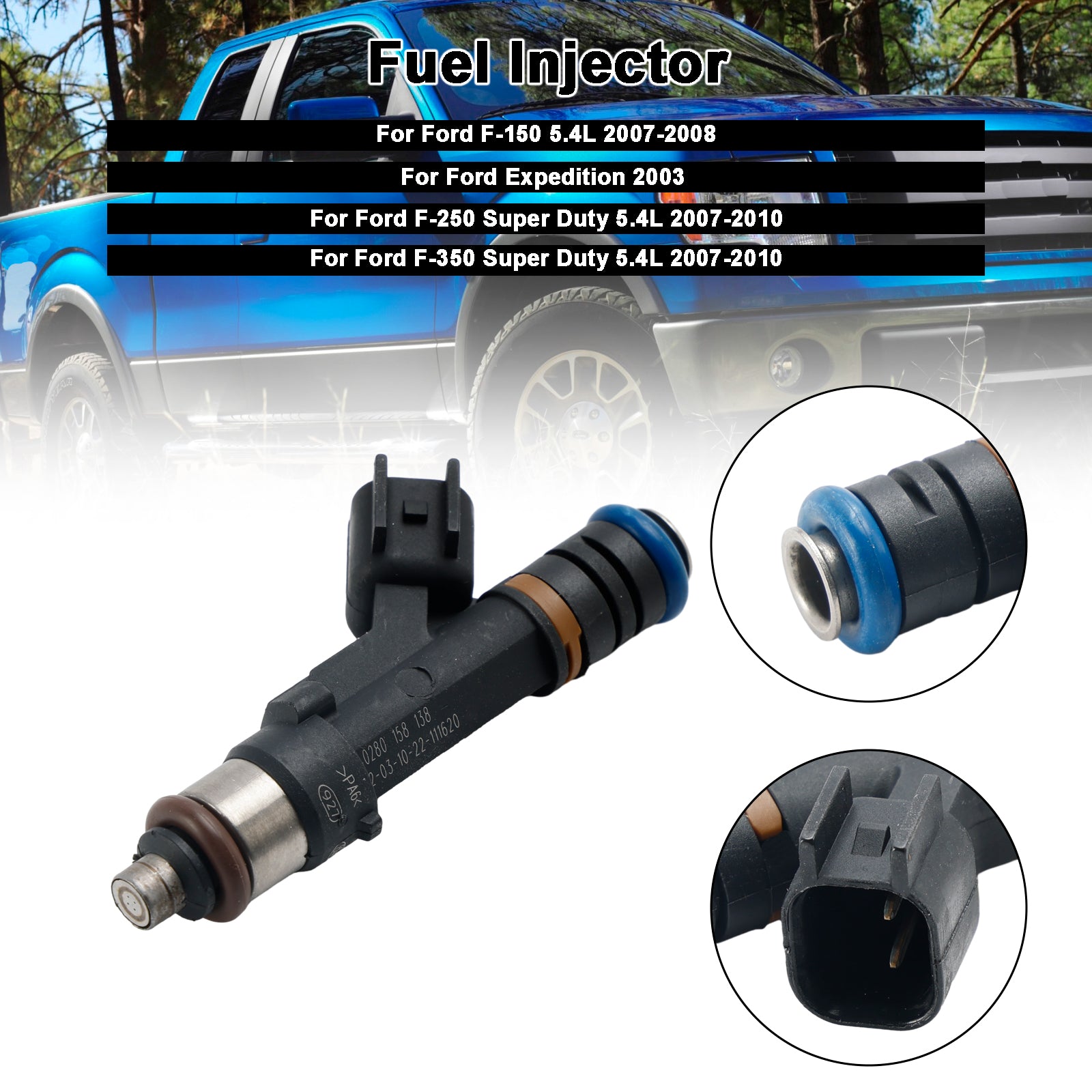 PALASER 2004-2009 Ford E-150 E-250 E-350 5.4L Fuel Injectors 0280158138 - Image 6