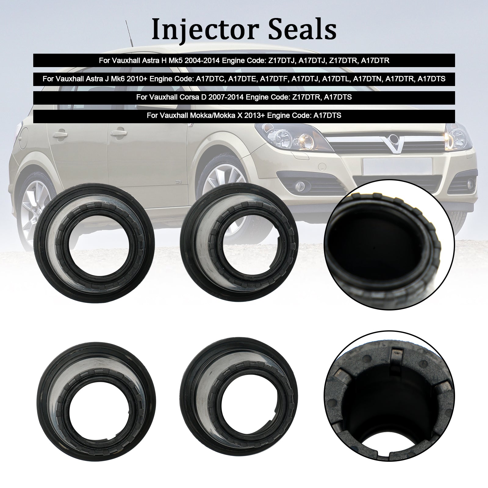 PALASER 4pcs Fuel Diesel Injector Upper Seal Fit Vauxhall Astra H/j Corsa D Mokka 1.7 - Image 5