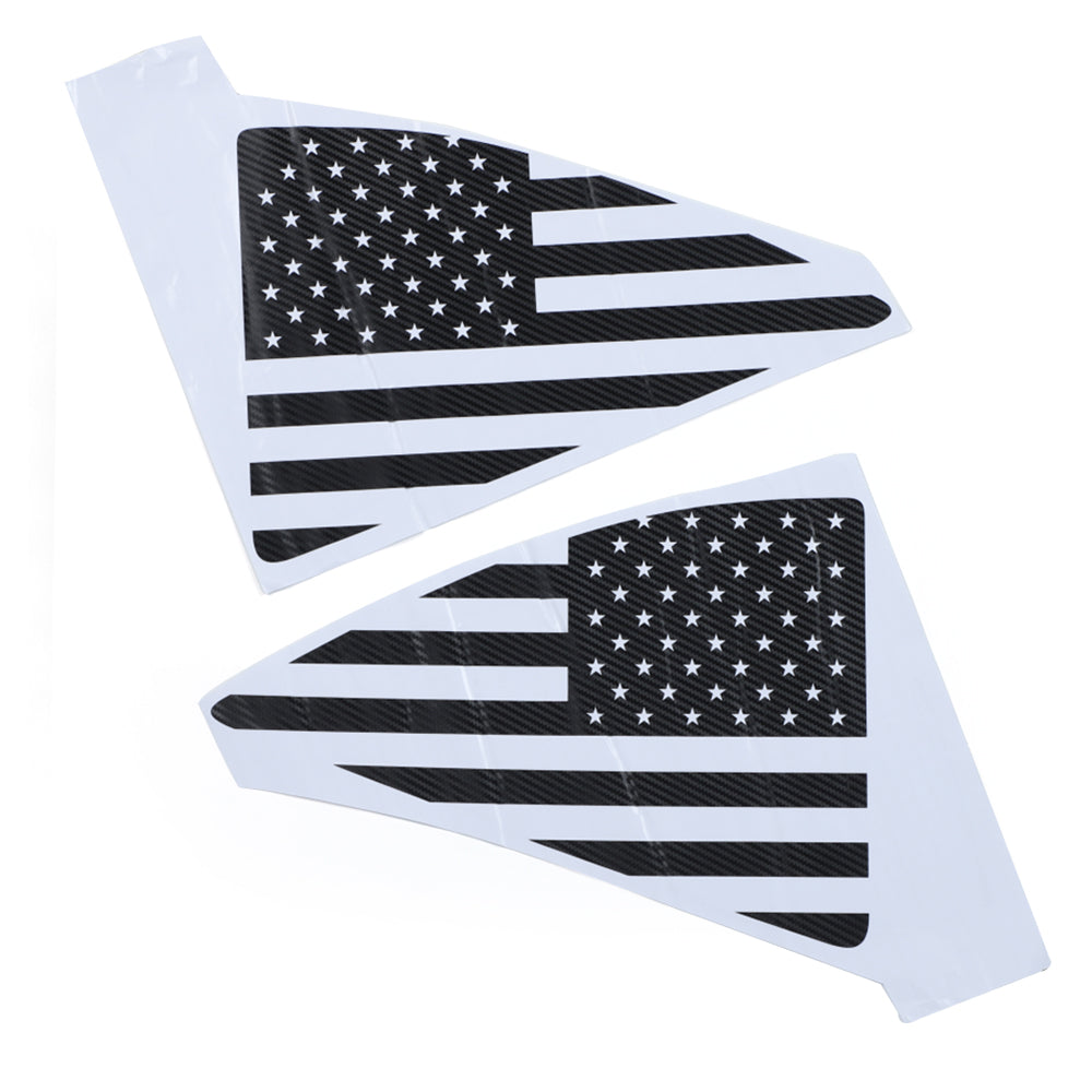 PALASER Rear Triangle Quarter Window Usa Flag Decal Sticker Trim For Camaro 2010-2015