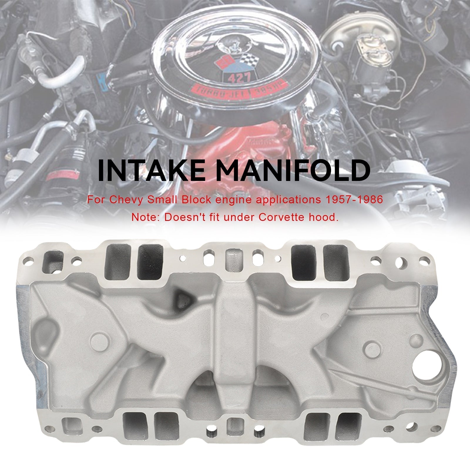 PALASER Chevy Small Block 305 327 350 400 57-86 High Rise Dual Plane Intake Manifold - Image 7