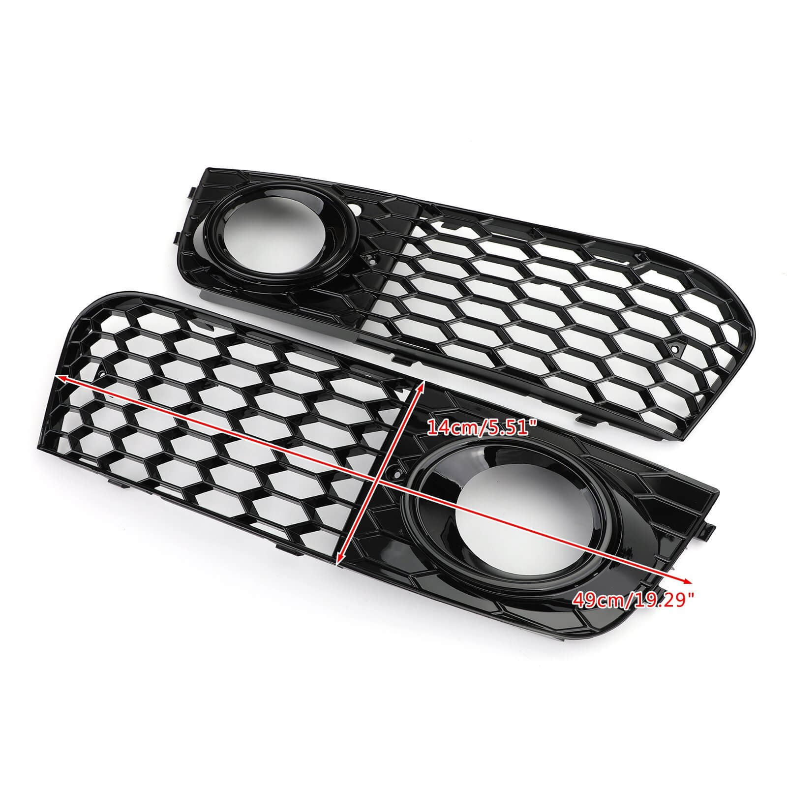 PALASER Audi A4 B8 2009-2012 Pair Honeycomb Mesh Fog Light Open Vent Grill - Image 3