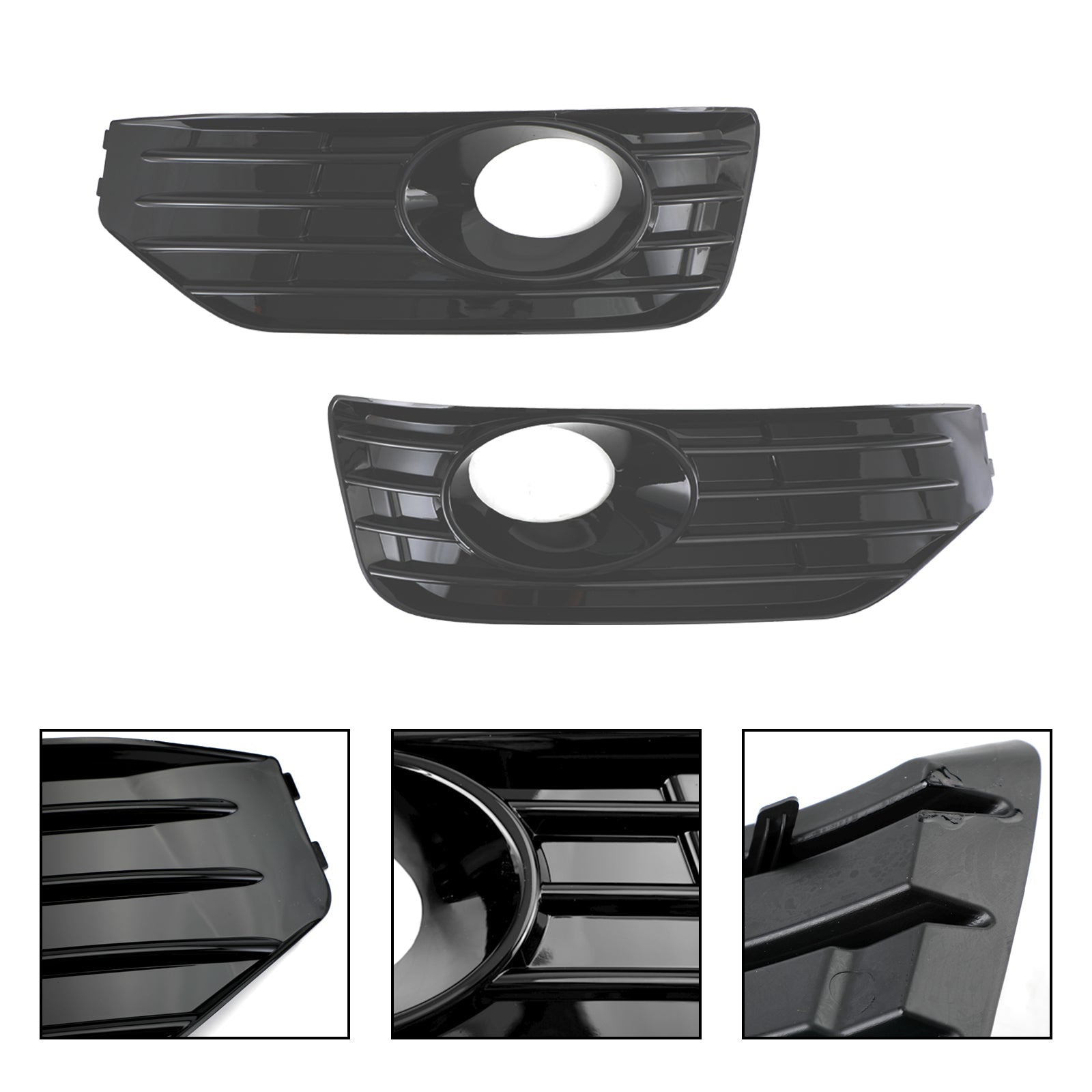 PALASER 2010-15 Vw Transporter Caravelle T5 T5.1 S-line Fog Lamp Light Cover Insert S-line Grill Gloss Black - Image 8