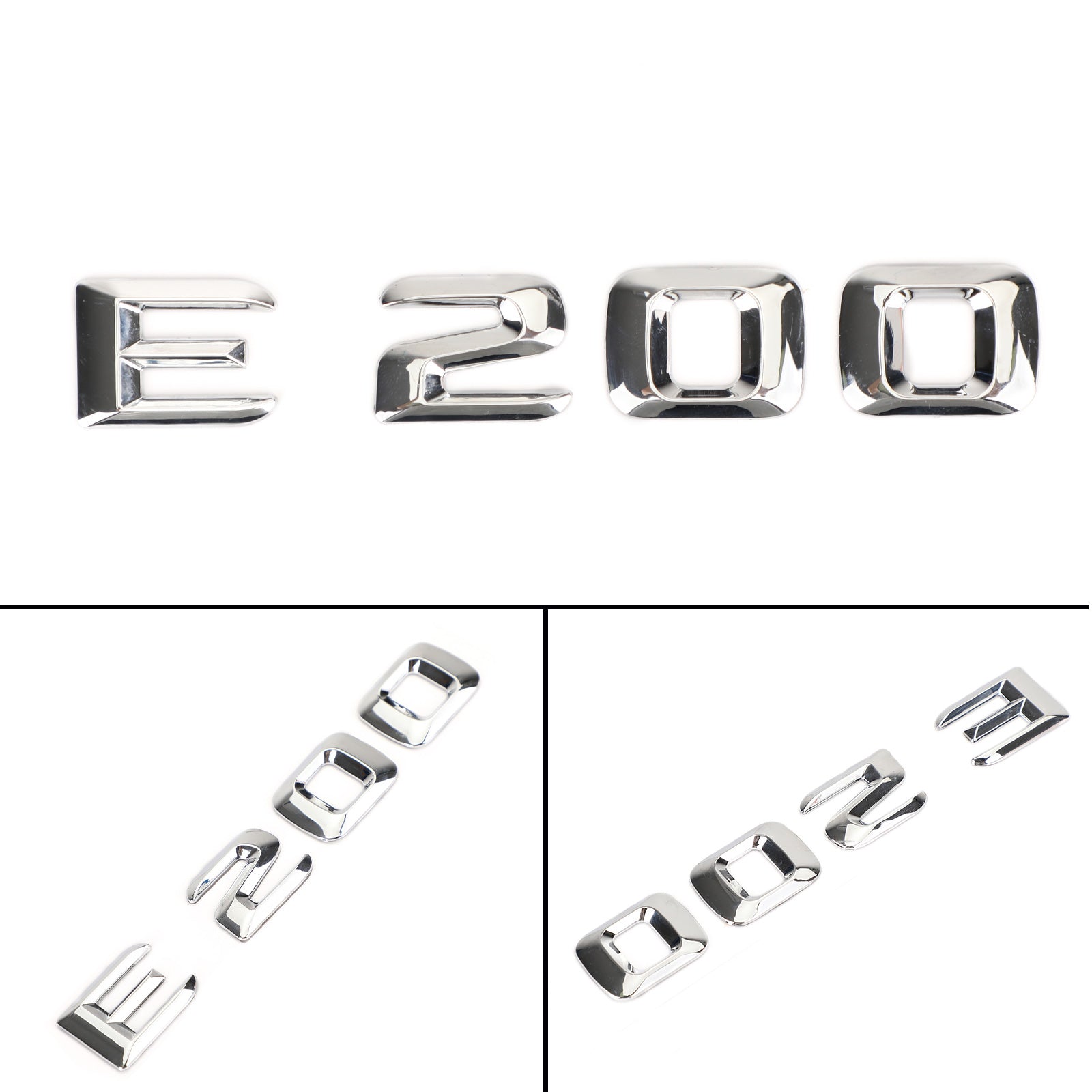 PALASER Rear Trunk Emblem Badge Nameplate Decal Letters Numbers Fit Mercedes E200 Chrome - Image 4