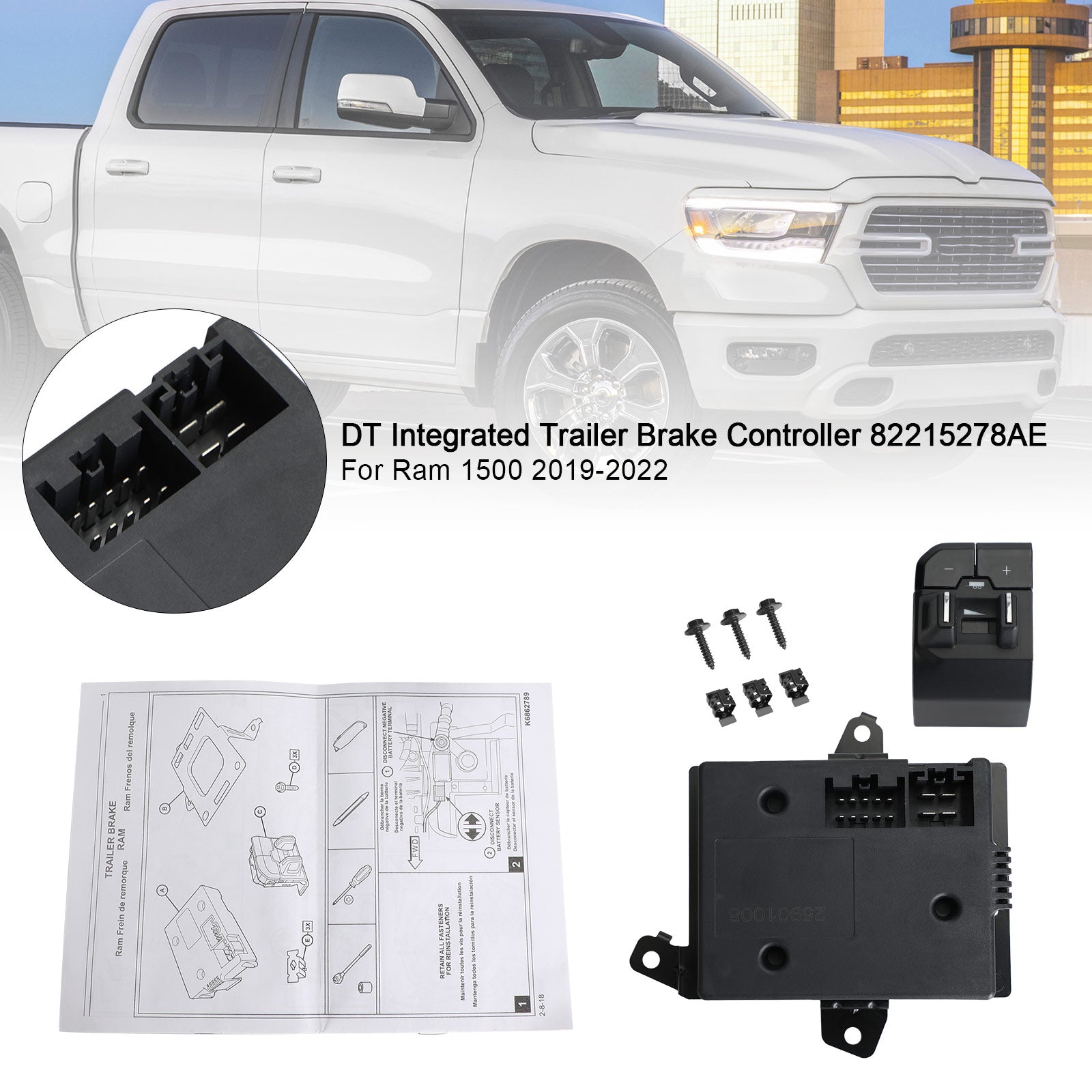 PALASER 2019-2022 Ram 1500 82215278AE Dt Integrated Trailer Brake Controller - Image 4