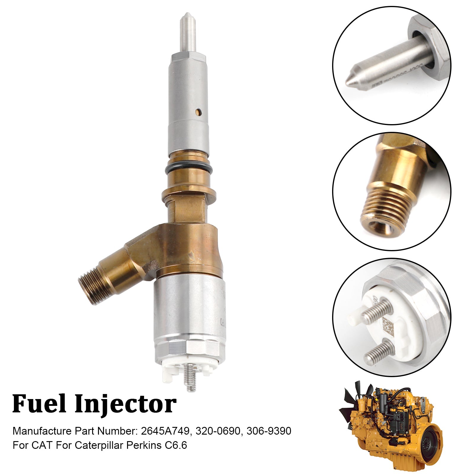PALASER Cat For Caterpillar Perkins C6.6 1PS Fuel Injector 2645A749 320-0690 306-9390 - Image 10