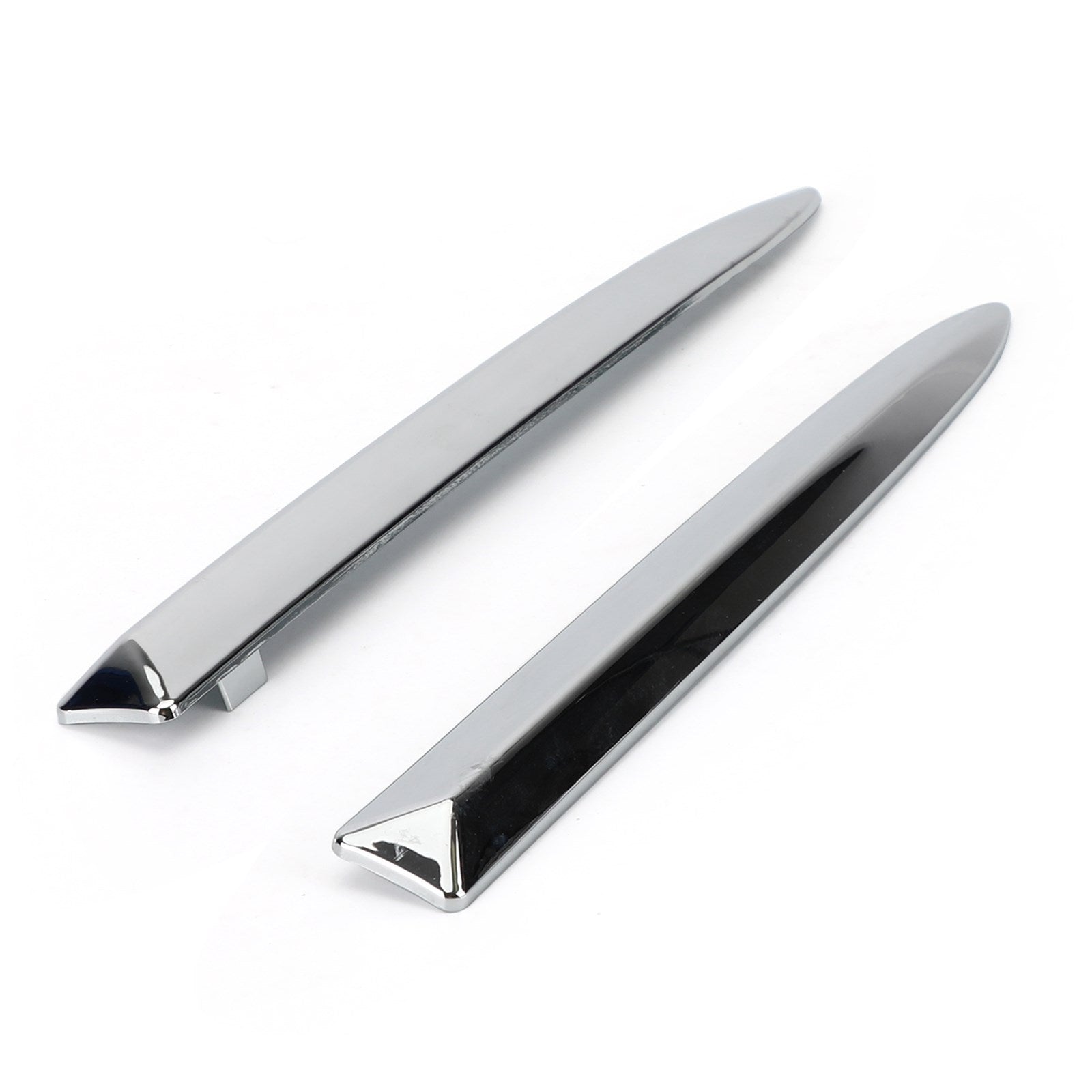PALASER Pair Chrome Front Bumper Upper Grill Moulding Trim For Fiat 500 2007-2015