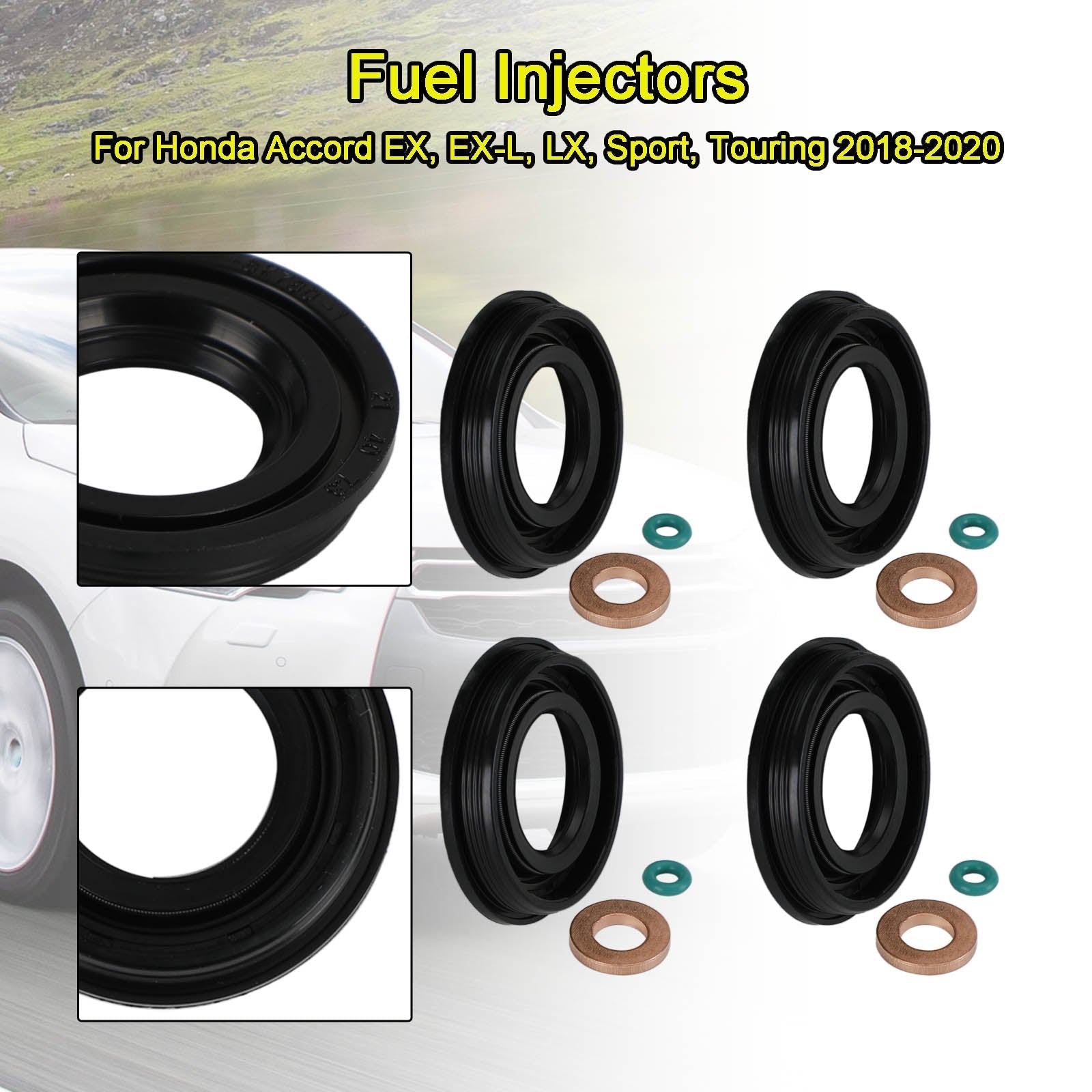 PALASER 2006-2014 Ford Transit MK7 2.2 / 2.4 / 3.2 Tdci 4PCS Injector Seals 1372494 1378433 LR010137 - Image 5