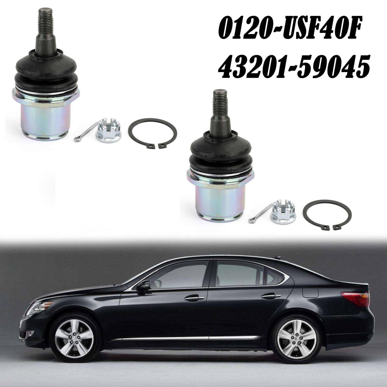 PALASER 07-16 Lexus LS460 2WD 4x2 Rwd 2X Front Lower Knuckle Spindle Ball Joint 43201-59045 0120-USF40F