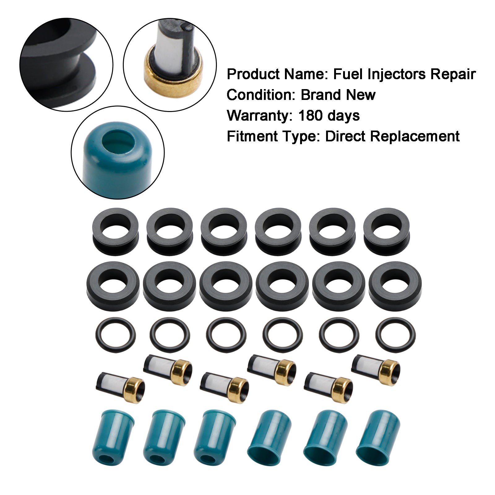 PALASER 1988-1995 Toyota 4 Runner 3VZE Truck Fuel Injector Repair Seal Rebuild Kit 4-319 - Image 7