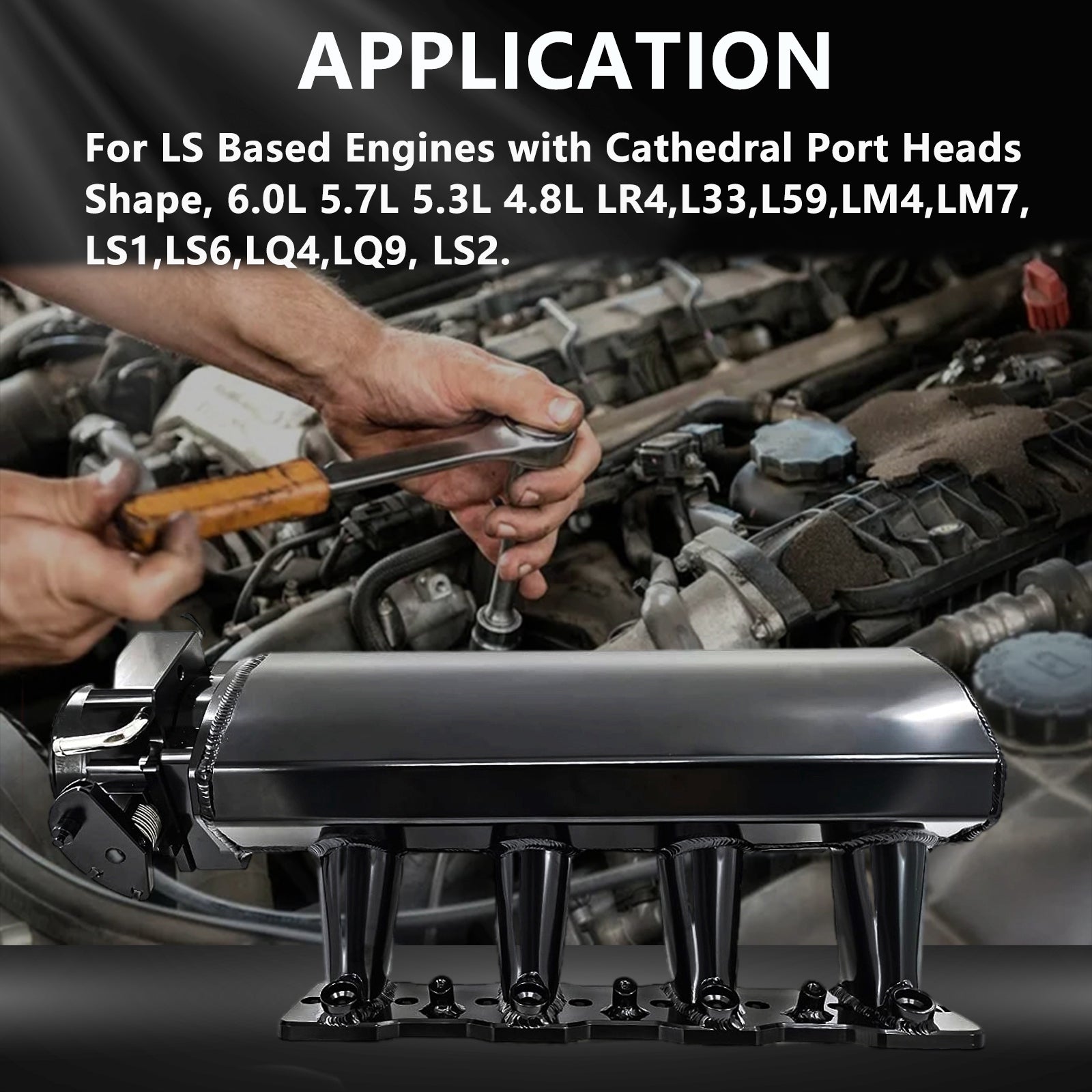 PALASER 92MM Intake Manifold W/ Fuel Rails Cathedral Port Fit LS1 LS2 LS6 6.0L 5.3L 4.8L - Image 4