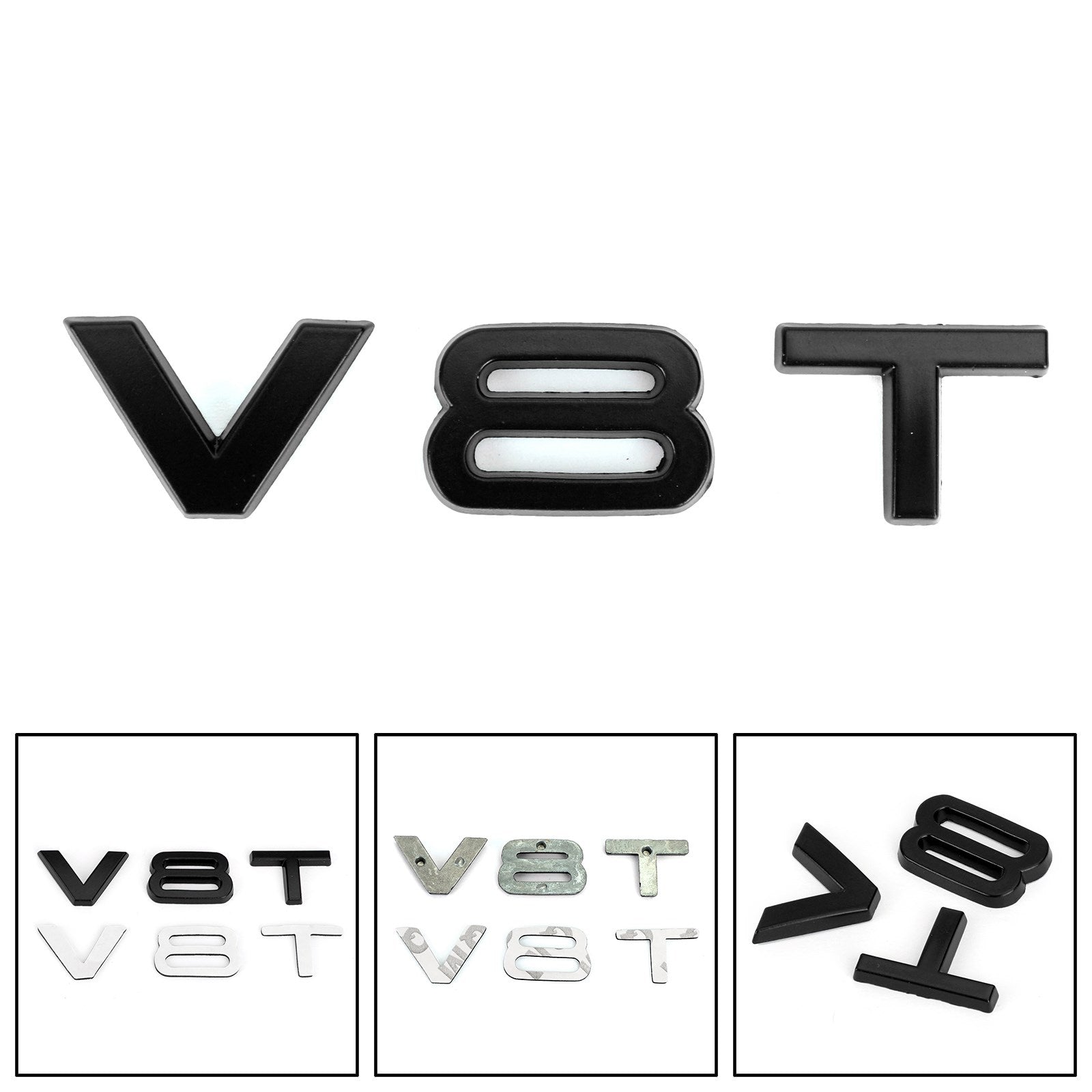 PALASER Audi A1 A3 A4 A5 A6 A7 Q3 Q5 Q7 S6 S7 S8 S4 SQ5 Black V8T Emblem Badge Fit - Image 3