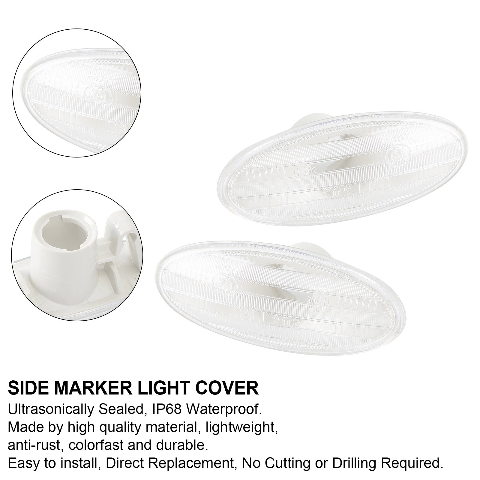 PALASER Nissan 26160-89900 2X Clear Side Marker Lamp Turn Signal Light Housing - Image 3