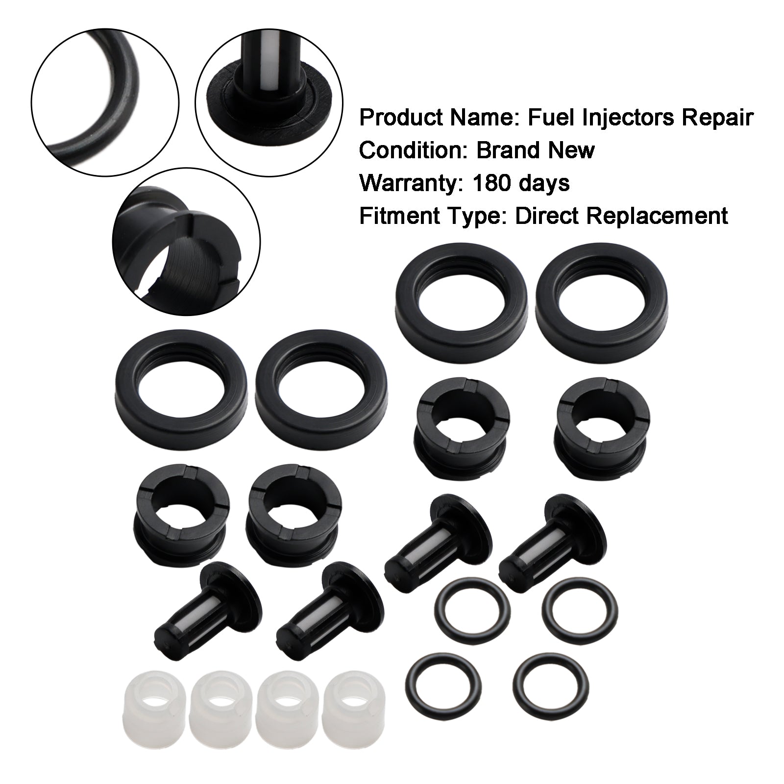 PALASER 1997-2001 Honda Prelude 2.2 Fuel Injector Repair Service Kit H22A4 FJ582 - Image 7