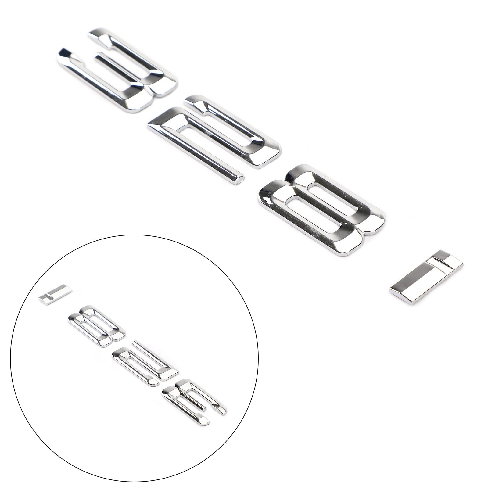 PALASER Rear Trunk Nameplate Badge Emblem Numbers Letter Decal 328 I Fit 328i Chrome - Image 3