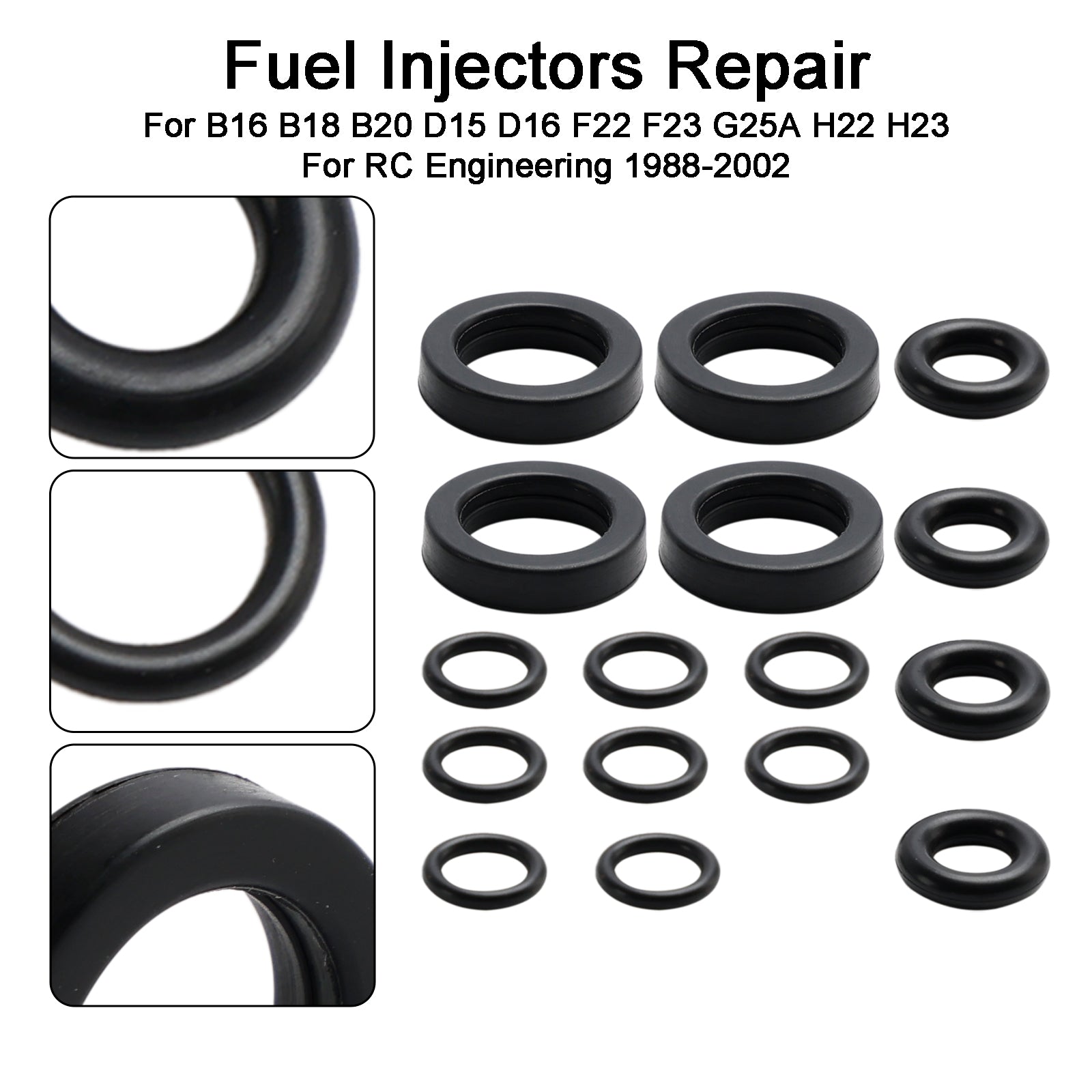 PALASER Honda Accord Crx Civic Delsol Prelude 4Pcs Fuel Injector Seal O-ring Kit BK14H - Image 3