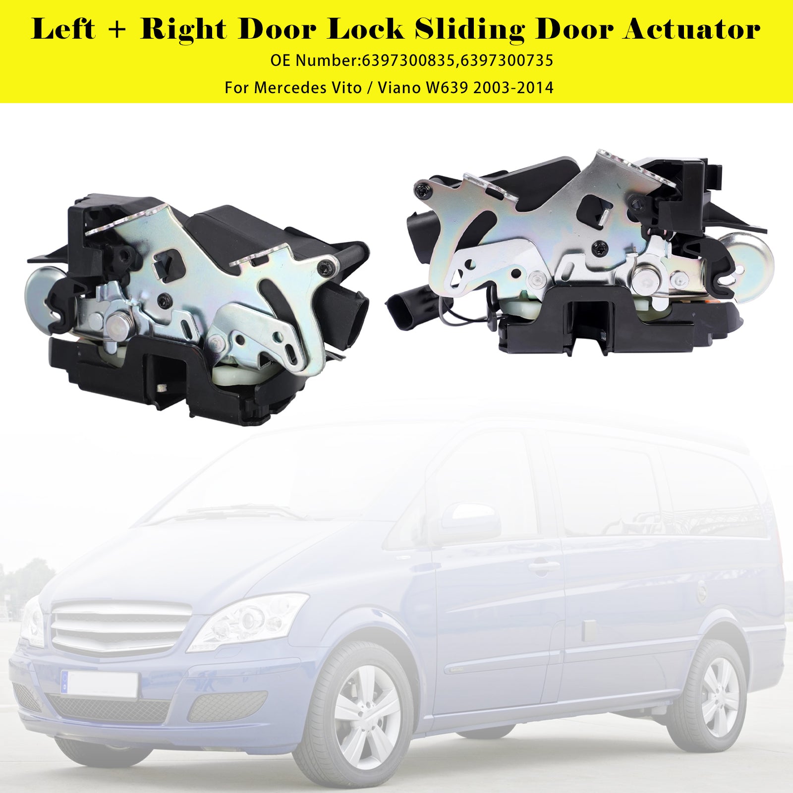 PALASER 2x Door Lock Sliding Door Actuator 6397300835 For Mercedes Vito Viano W639