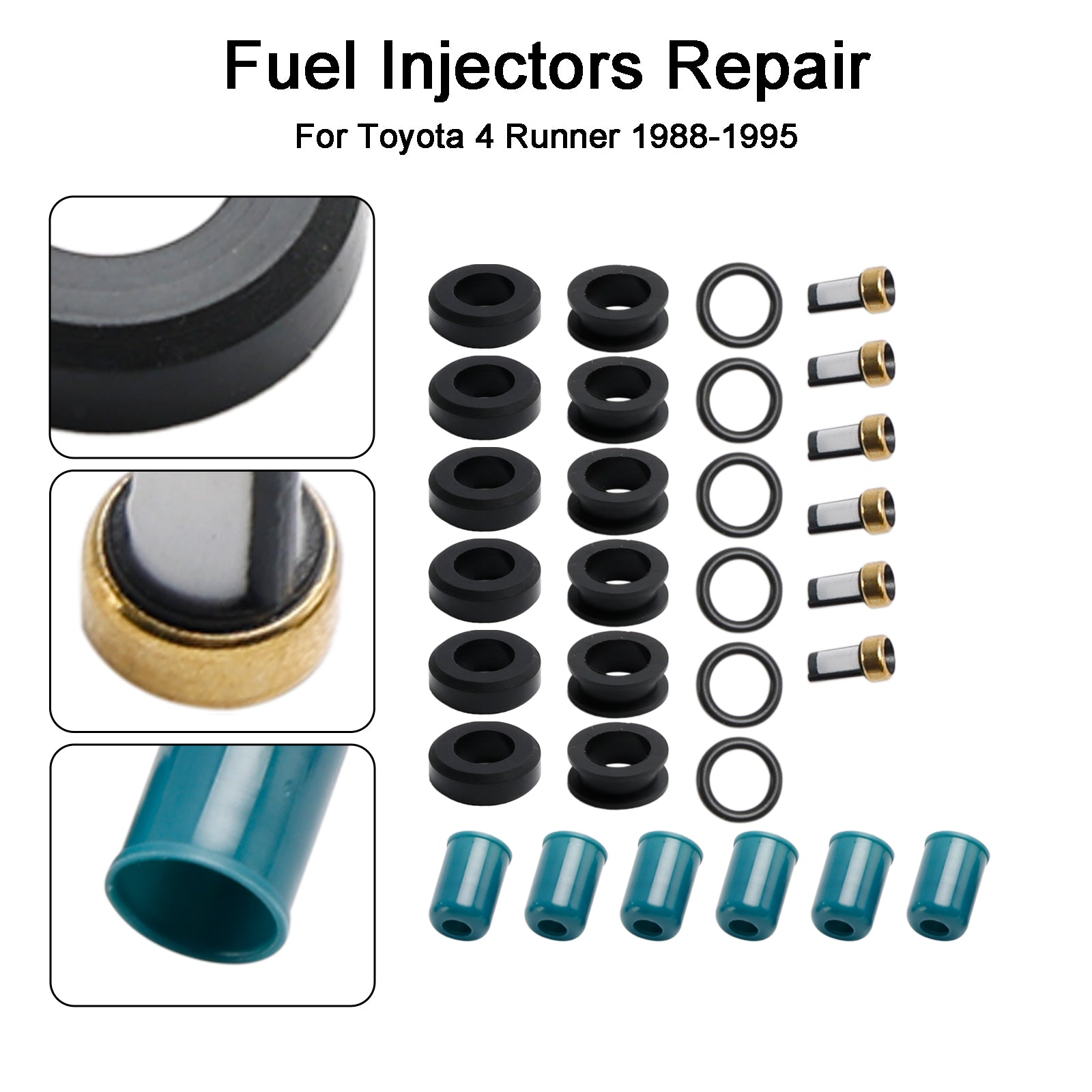 PALASER 1988-1995 Toyota 4 Runner 3VZE Truck Fuel Injector Repair Seal Rebuild Kit 4-319 - Image 6