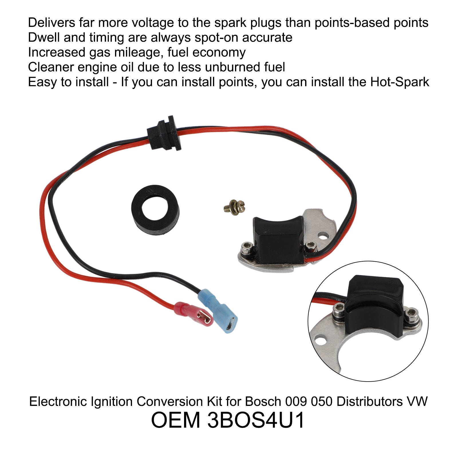 PALASER Electronic Ignition Conversion Kit For 009 050 Distributors 3BOS4U1 Vw - Image 2
