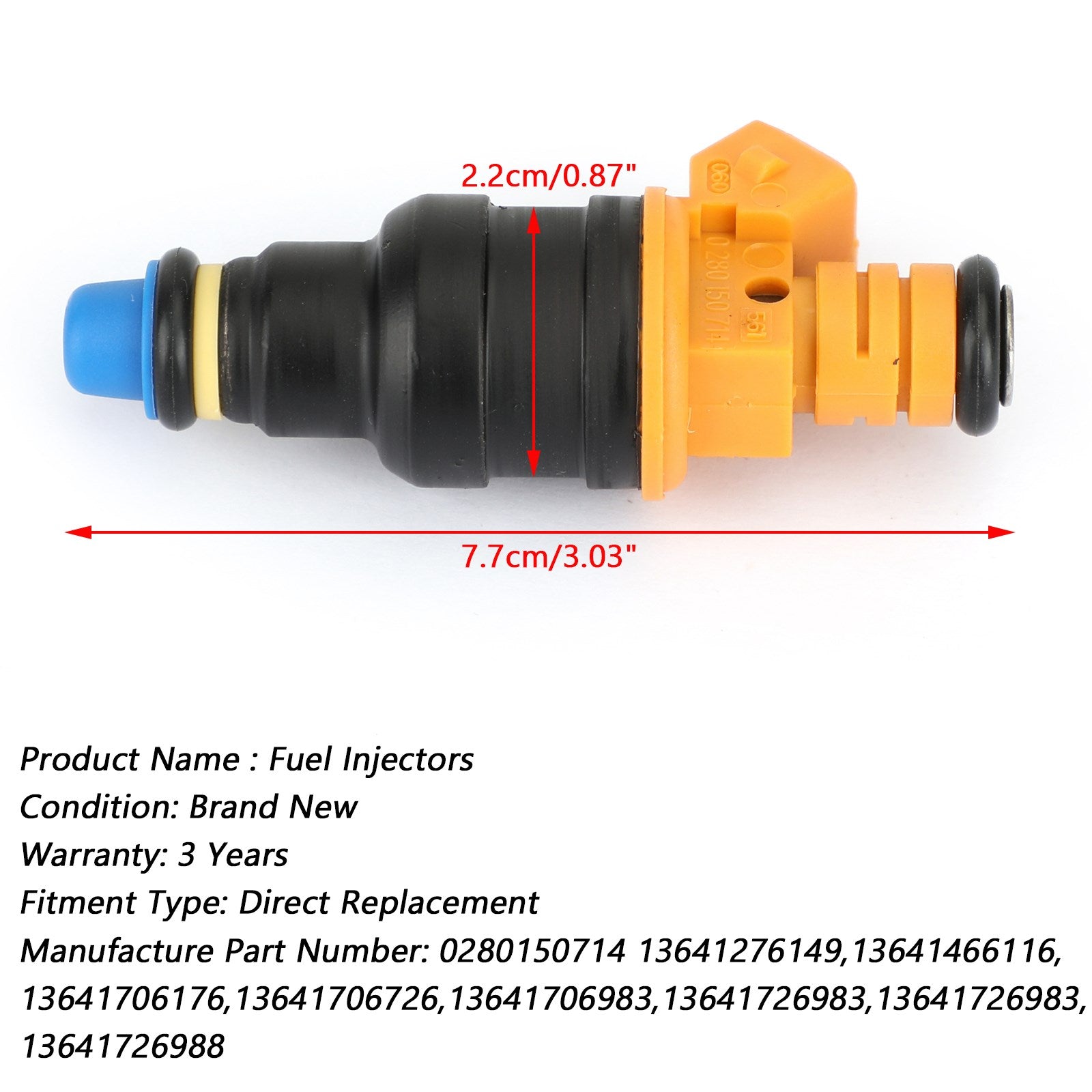 PALASER 1 PCS Fuel Injector 0280150714 Connectors Fit BMW 535 635CSI 735 L6 L7 - Image 2