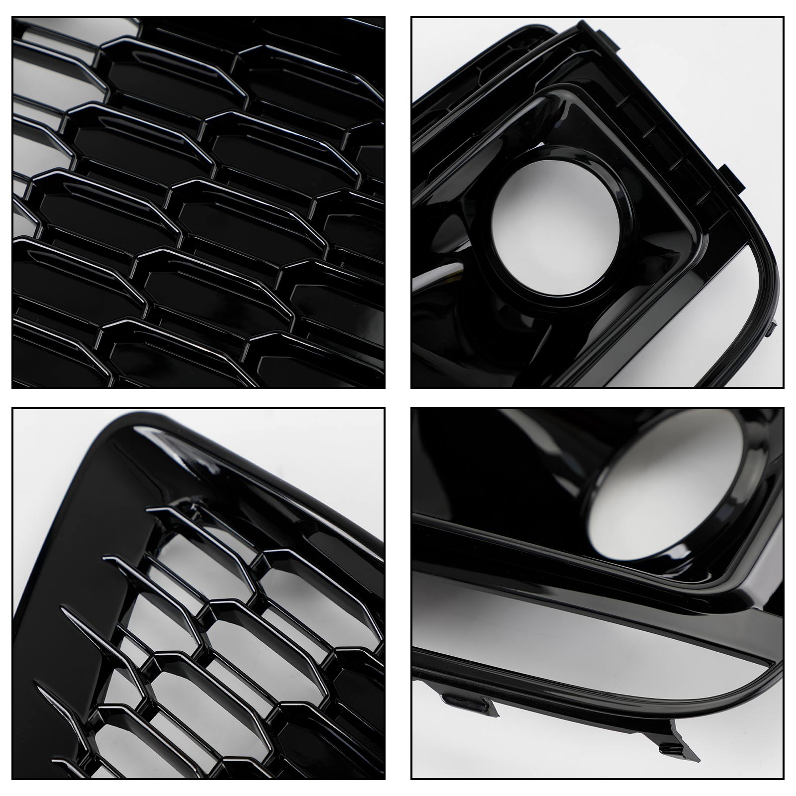 PALASER 2018-20 RSQ5 Audi Q5 SQ5 Suv Black Front Honeycomb Fog Lamp Grilles Cover - Image 13