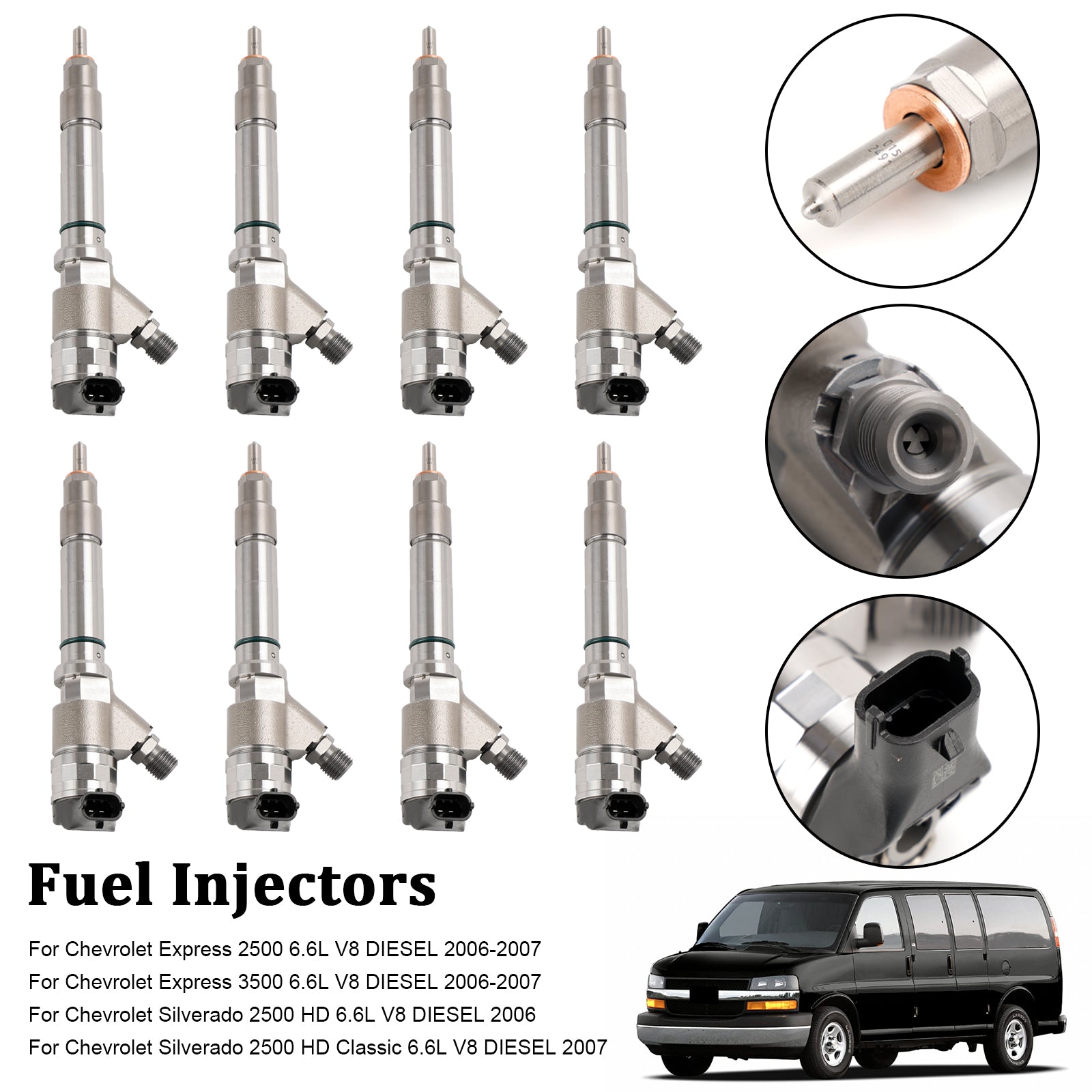 PALASER 2006 Hummer H1 6.6L V8 Diesel 8PCS Fuel Injector 0445120042 0445120082 19208742 - Image 9
