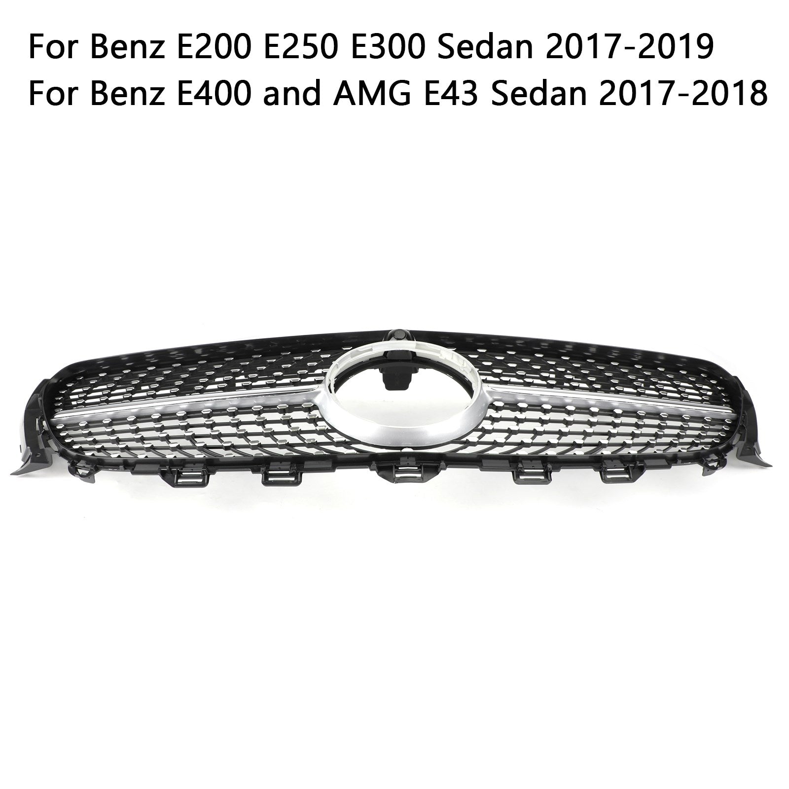 PALASER 2017-2019 Benz W213 E200 E250 E300 Diamond Silver Border Front Grille Grill - Image 2