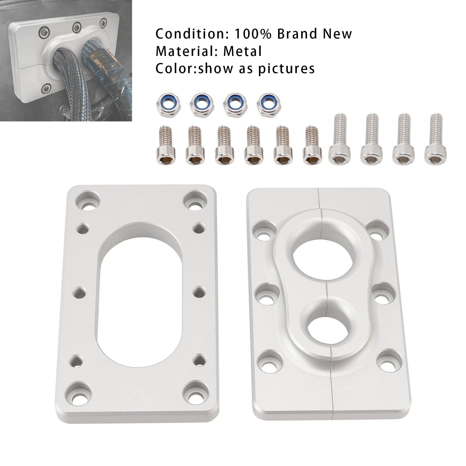 PALASER Aluminum Fire Wall Pass Through Raw Bracket For Holley Terminator X Max