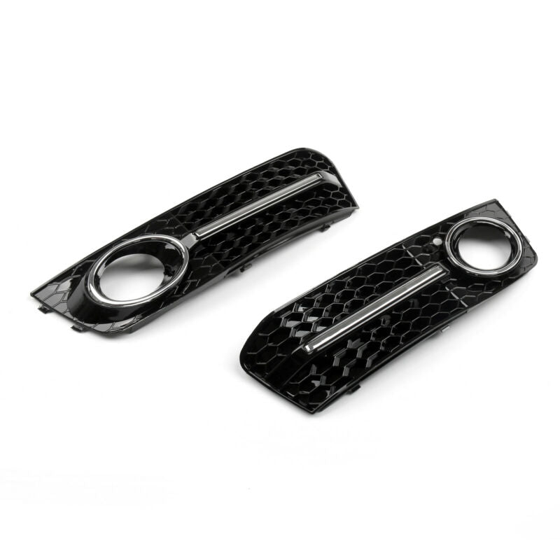 PALASER Lh+rh Chrome Honeycomb Fog Light Grille Grills For Audi A4 B8 09-12 - Image 3