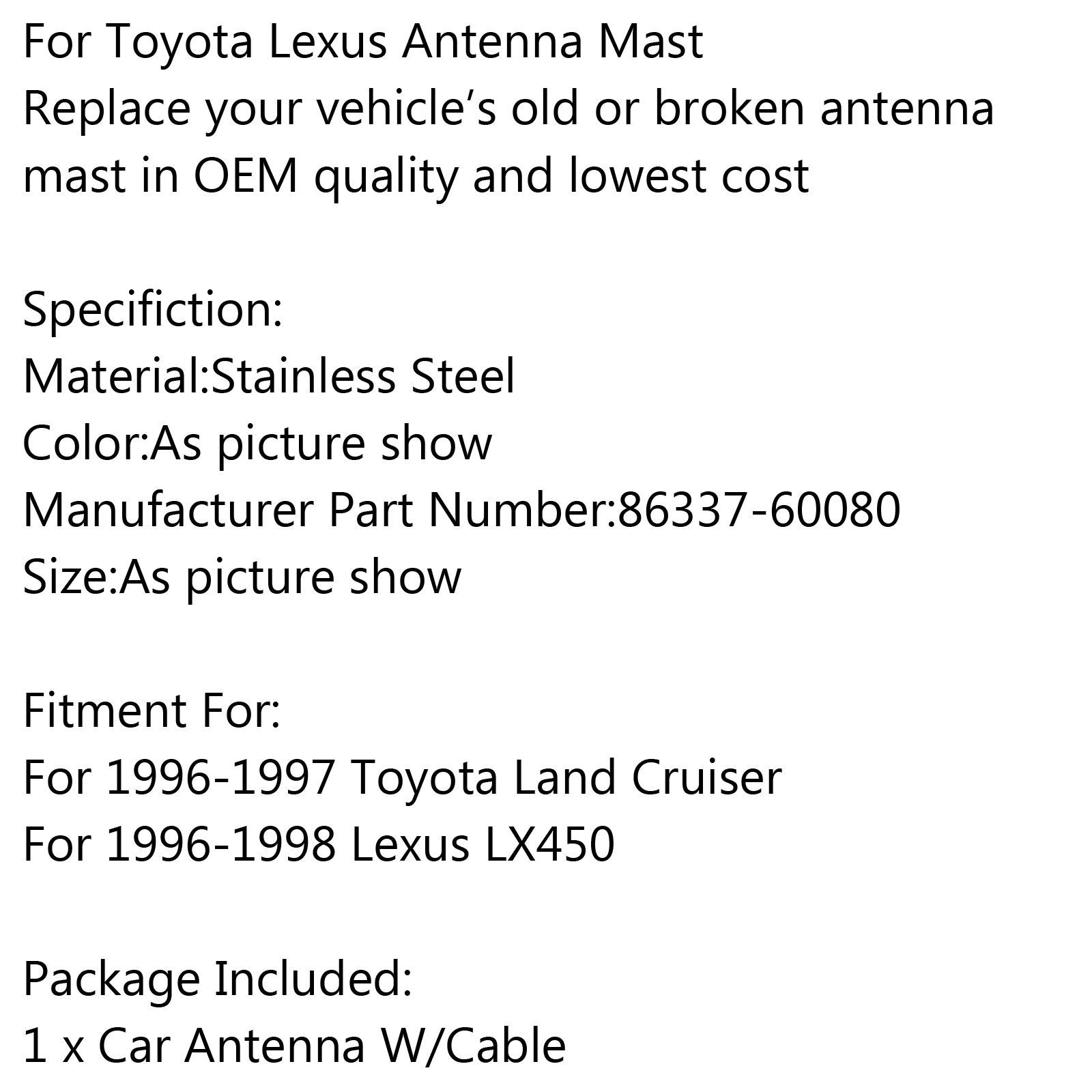 PALASER Antenna Rod With Drive Cable 86337-60080 Sil For Toyota Lexus Land Cruiser OEM - Image 5