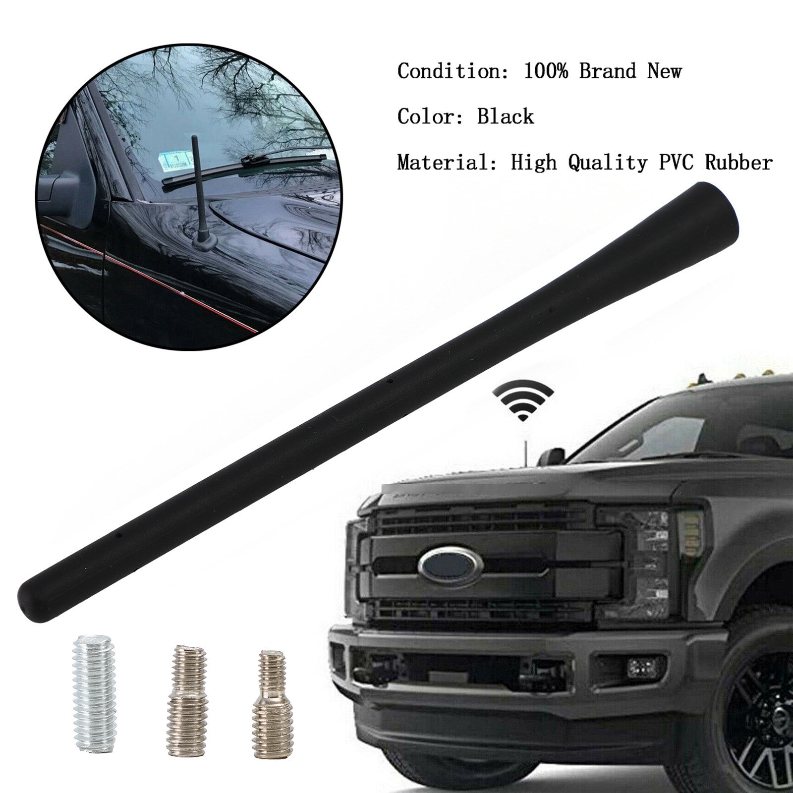 PALASER 7Inch Rubber Signal Antenna For Ford F150 F250 F350 & Ram 1500 2009-2019 - Image 11