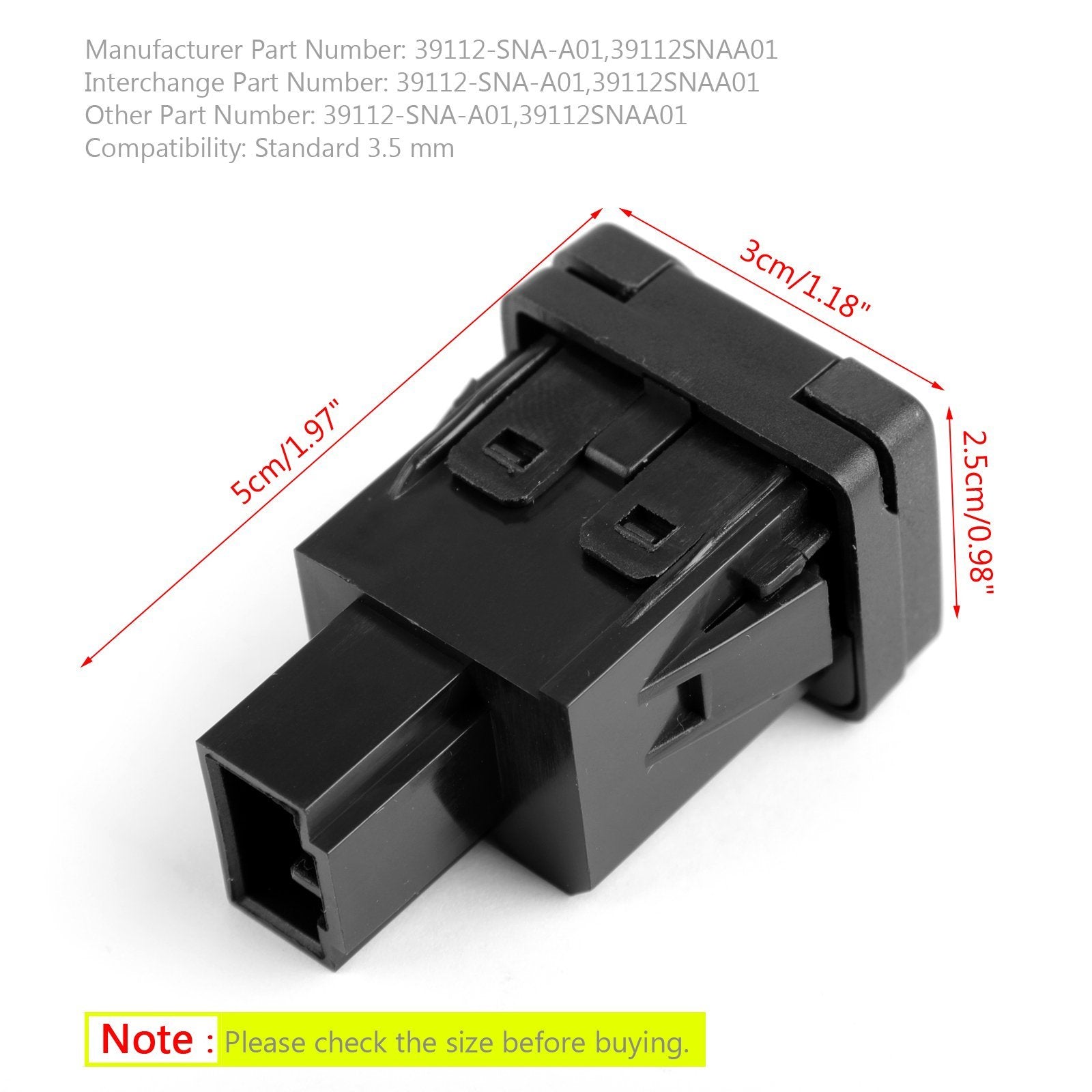 PALASER New Auxiliary Jack Audio Video Jack 39112SNAA01 Aux For 2006-2011 Honda Civic - Image 2