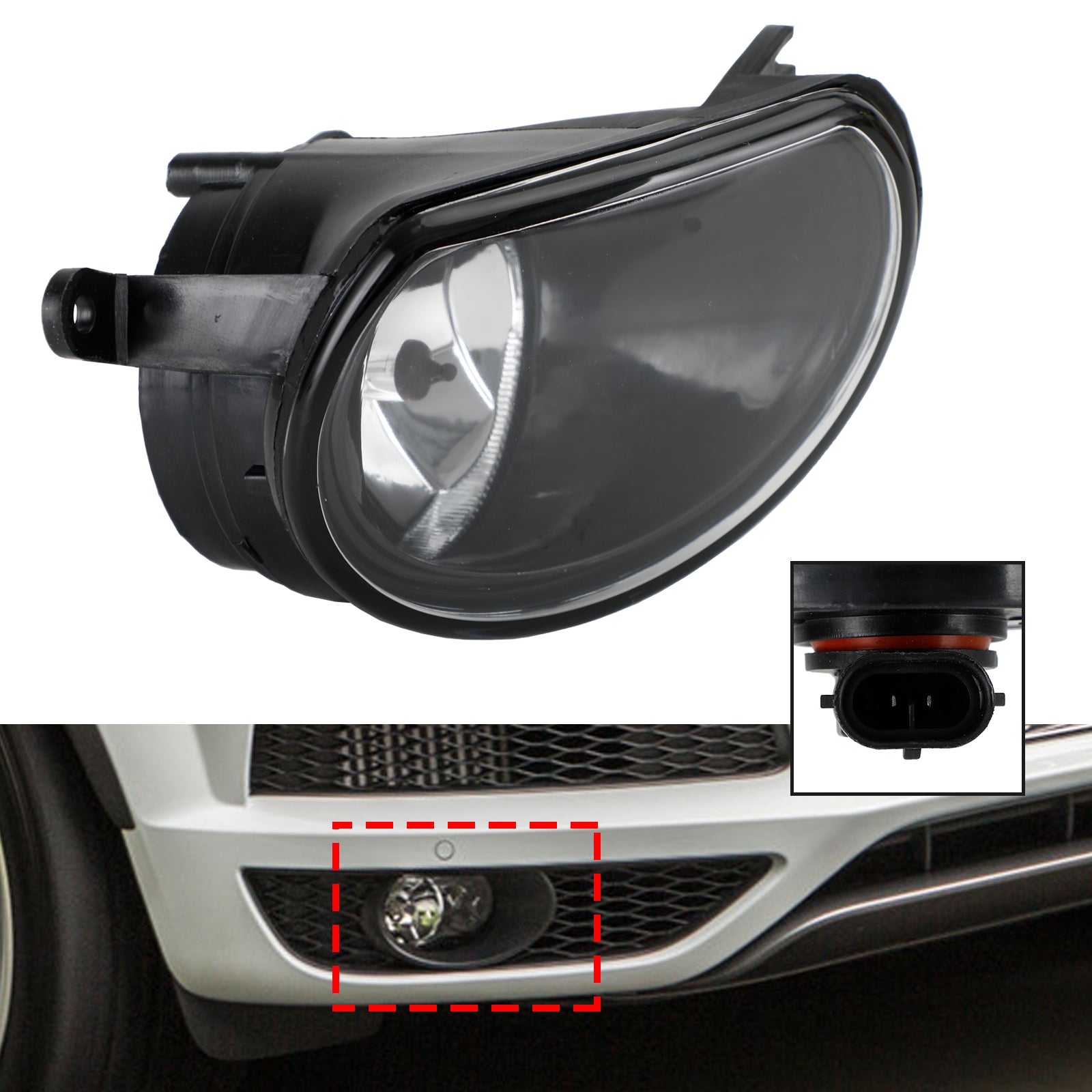 PALASER Front Right & Left Bumper Halogen Fog Light Fog Lamp For Audi Q7 2010-2015 - Image 2