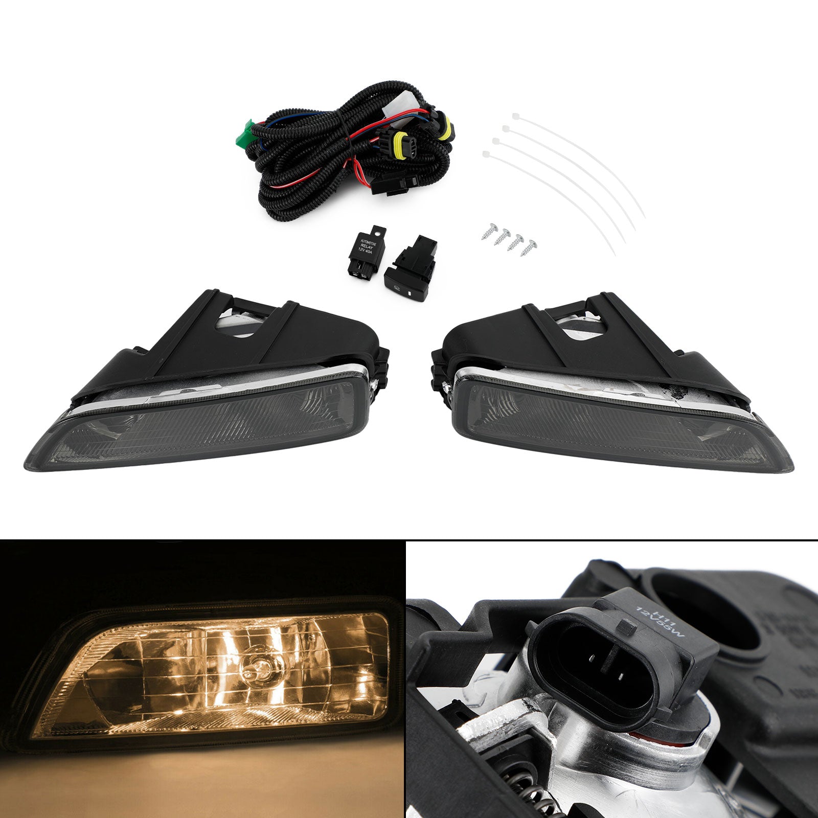 PALASER Smoke Lens Fog Lights + Switch For Honda Accord 2003-2007 / Acura Tl 2004-2008 - Image 2