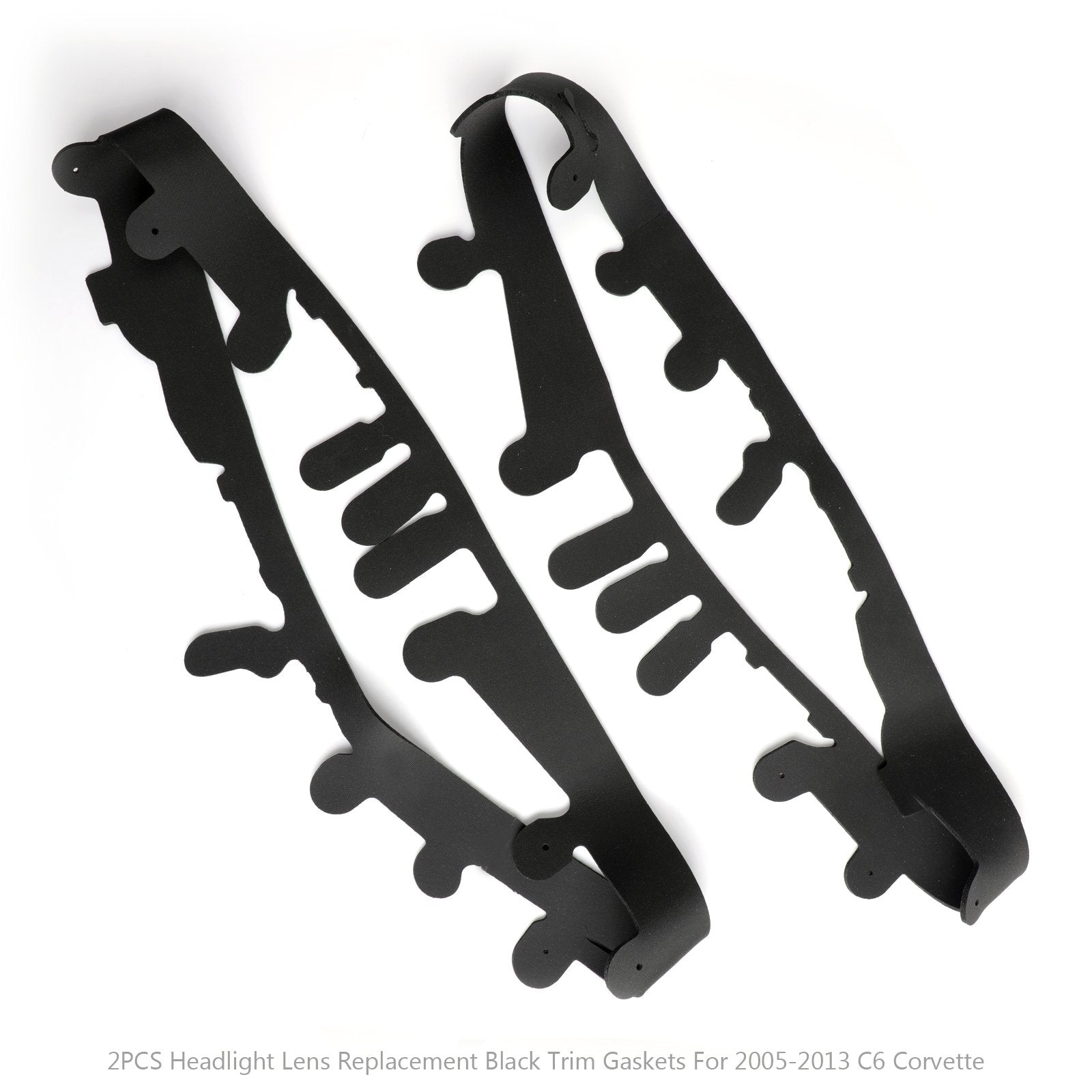 PALASER 2005-2013 C6 Corvette 2PCS Trim Gaskets For Headlight Lens Replacement Black - Image 3