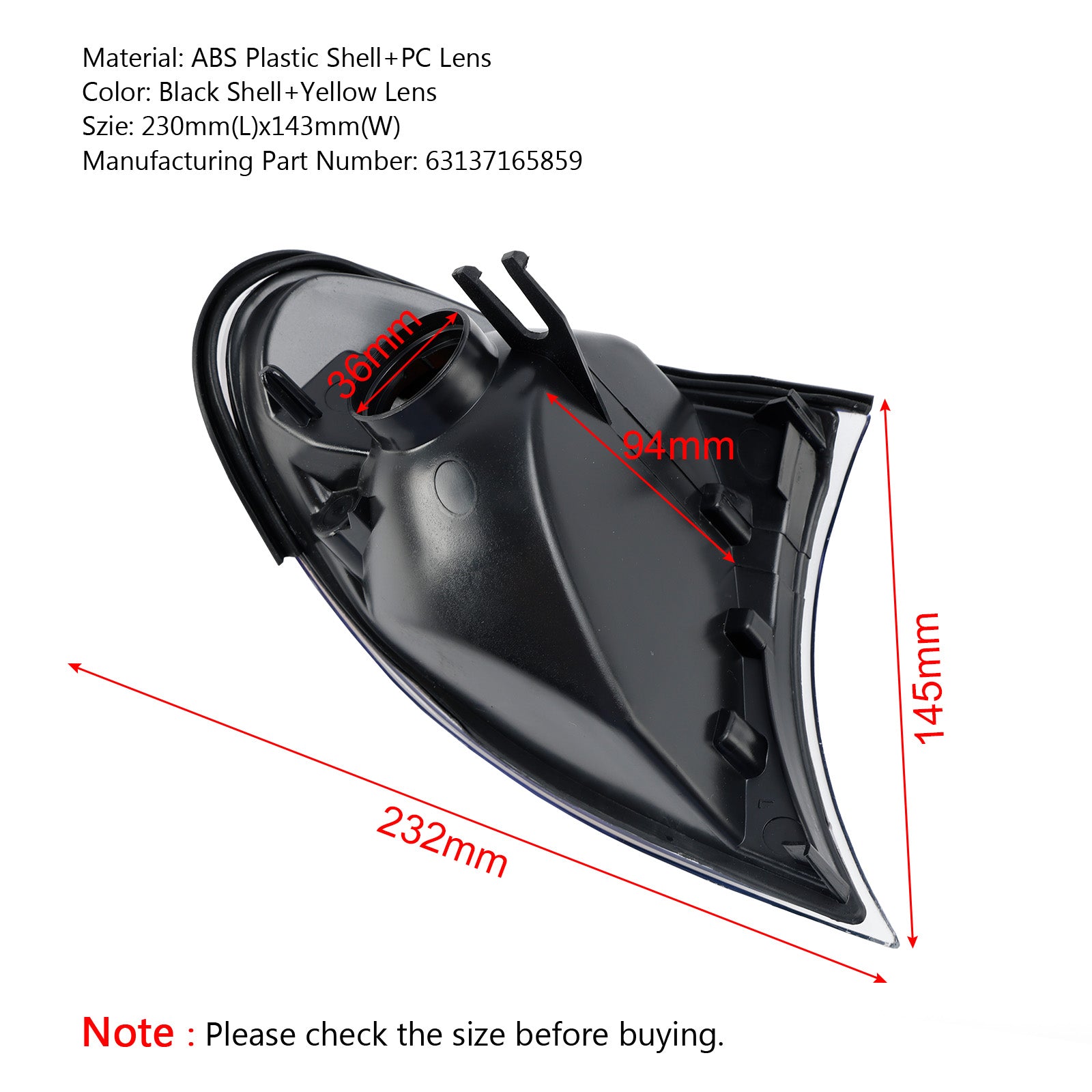PALASER Left+right Front Indicator Turn Signal Yellow Corner Lights Fit For BMW 3 Series E46 02-05 - Image 2